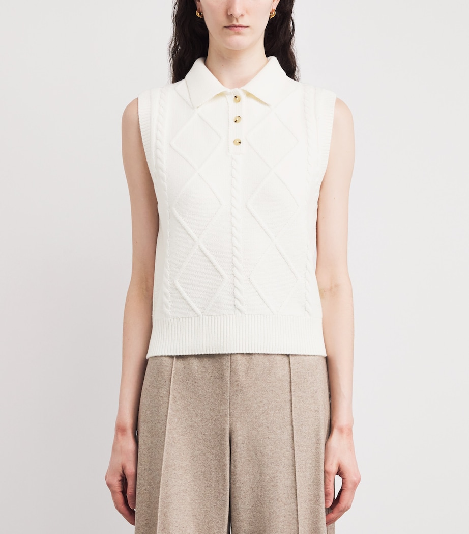 Cable-Knit Sweater Vest 101OWH Image 3