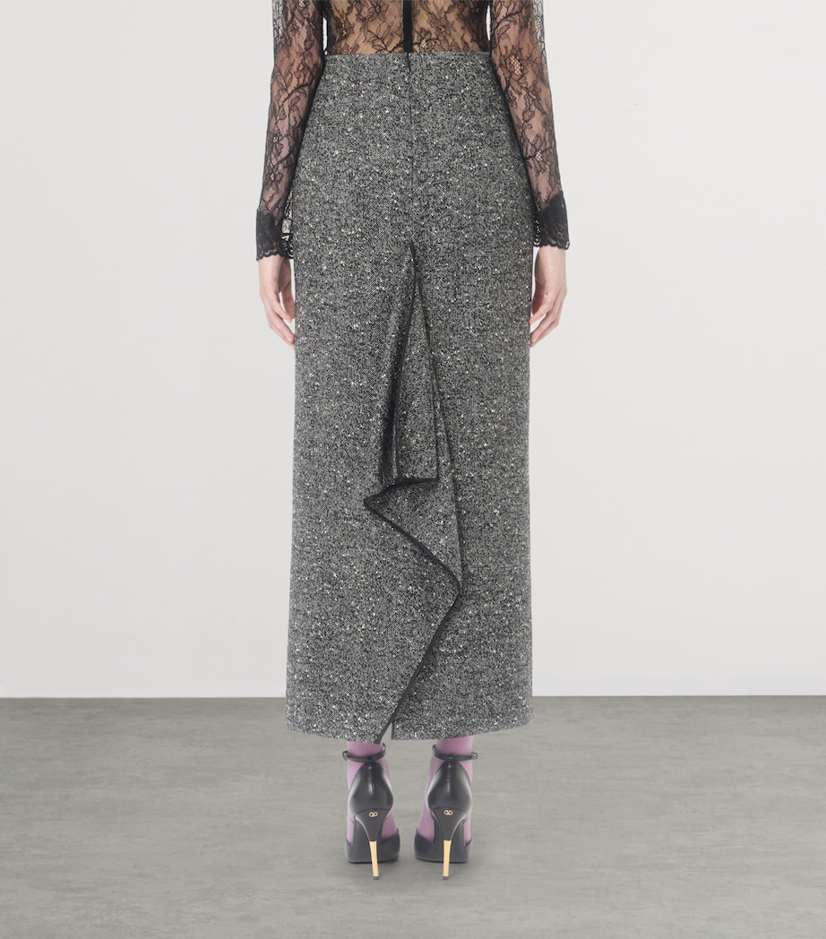 Valentino Womens Wool-Blend Midi Skirt Image 5