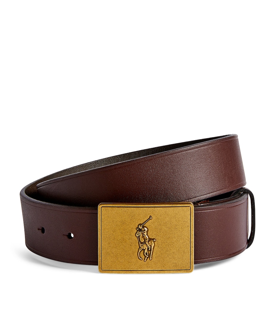 Leather Polo Pony Belt BROWN Image 1