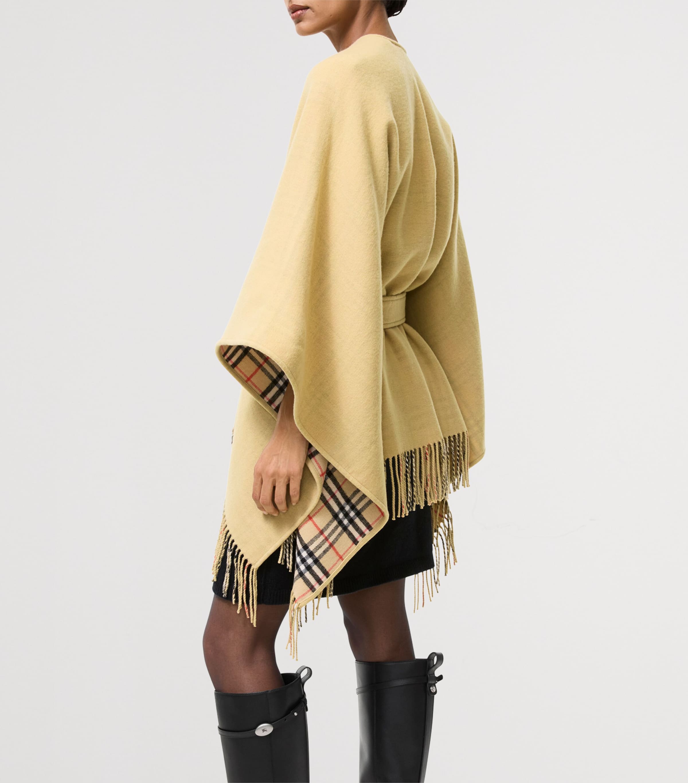 Burberry Wool Fringed Cape Sand/sand Image 3