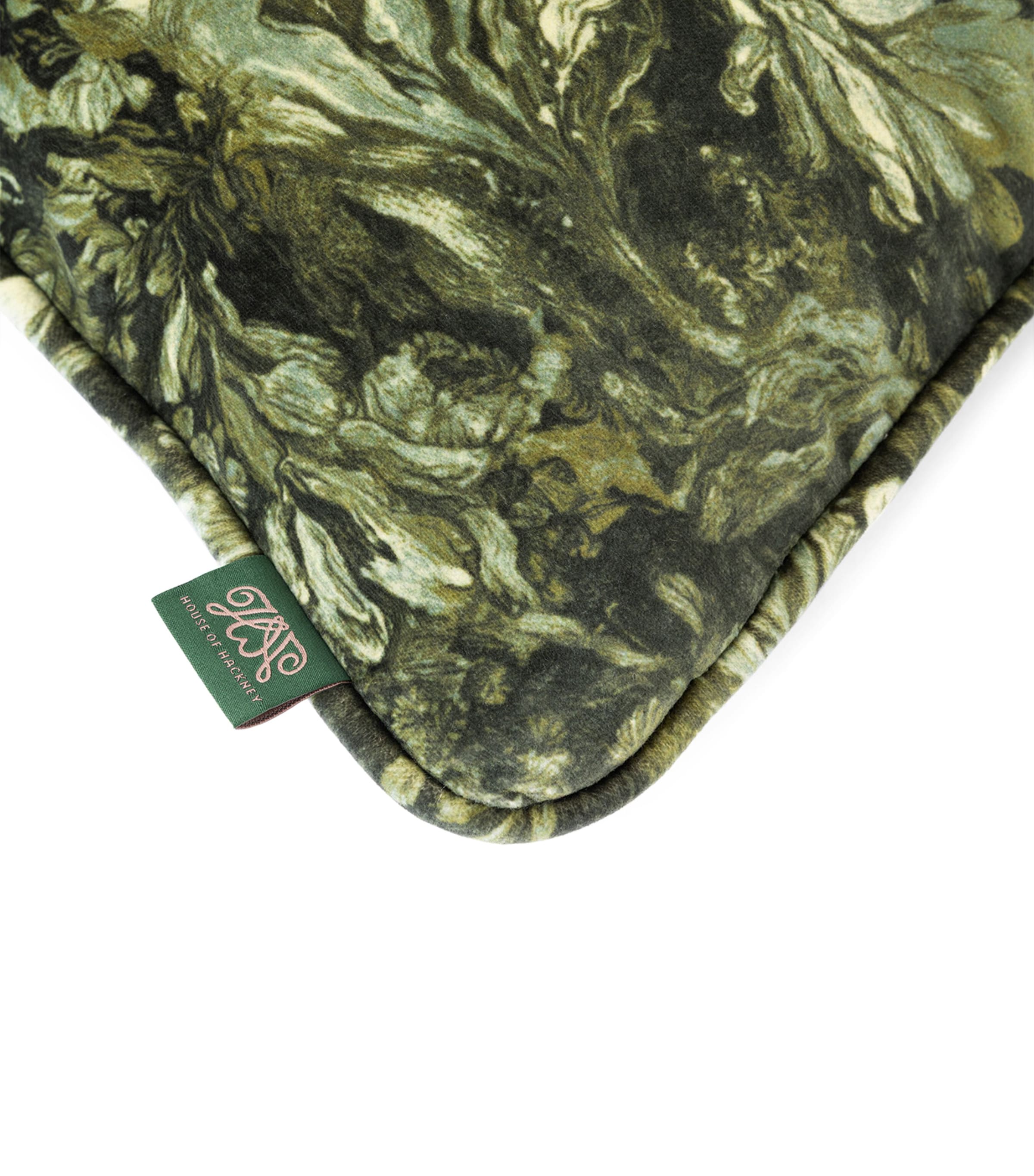 House Of Hackney Medium Velvet Lichen Piped Cushion (45cm x 45cm) Verde Image 2