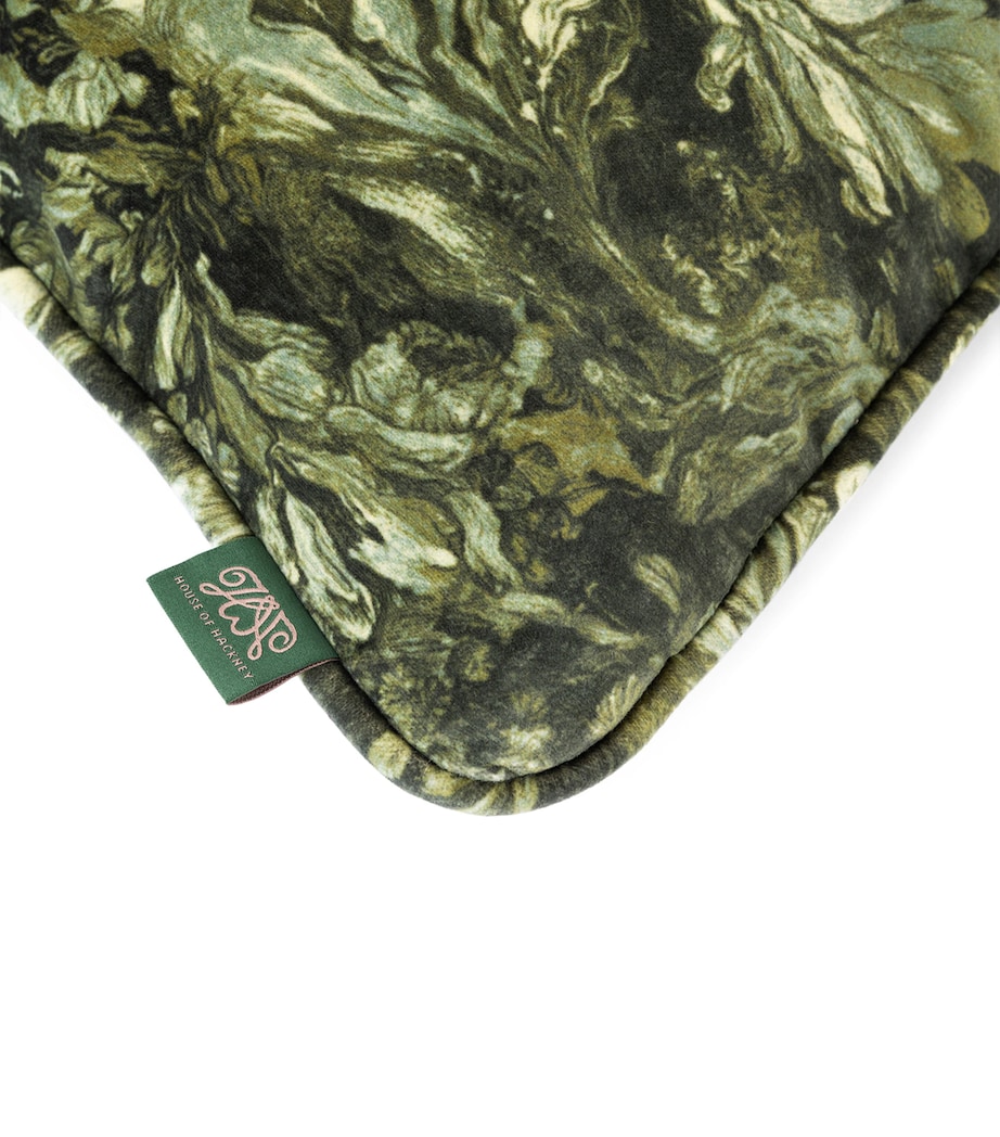 House Of Hackney Medium Velvet Lichen Piped Cushion (45cm x 45cm) Verde Image 2