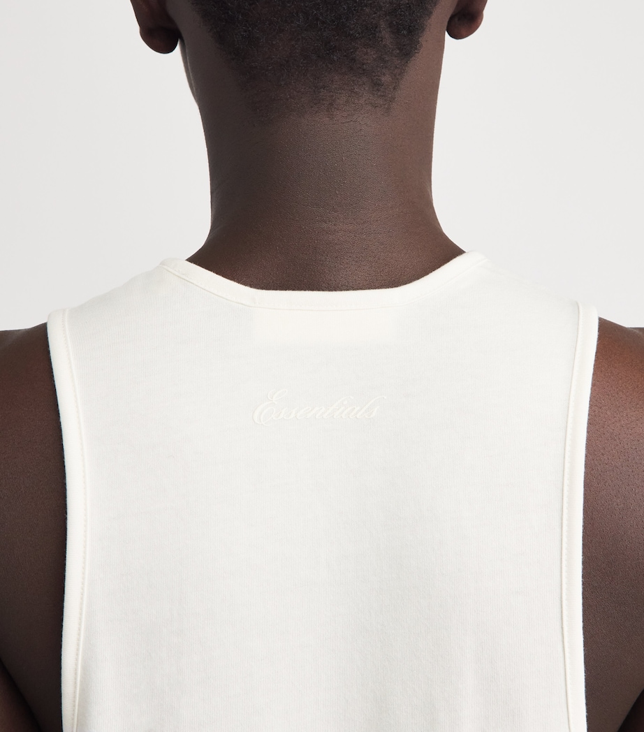 FEAR OF GOD ESSENTIALS Mens Cotton-Blend Oversized Tank Top Ivory Image 3