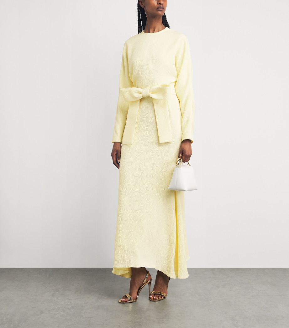 Edeline Lee Womens Textured Bow-Detail Maxi Dress Lem/lemon Image 2