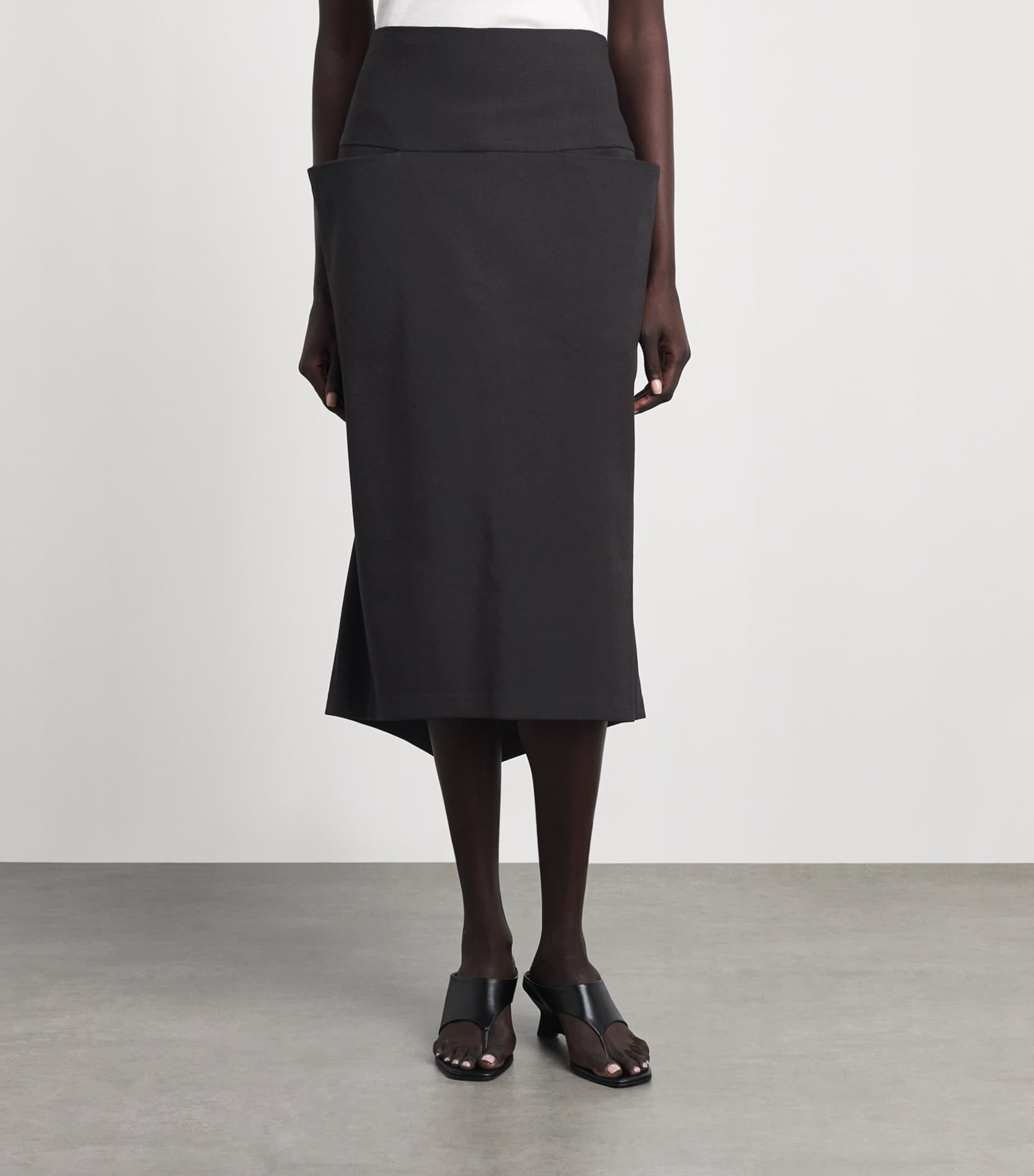 Source Unknown Womens Faux-Layer Paloma Midi Skirt Bk Image 5