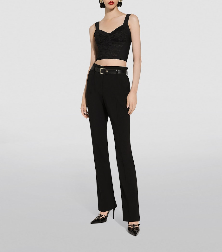 Stretch Cotton Tailored Trousers N0000-BLACK Image 2