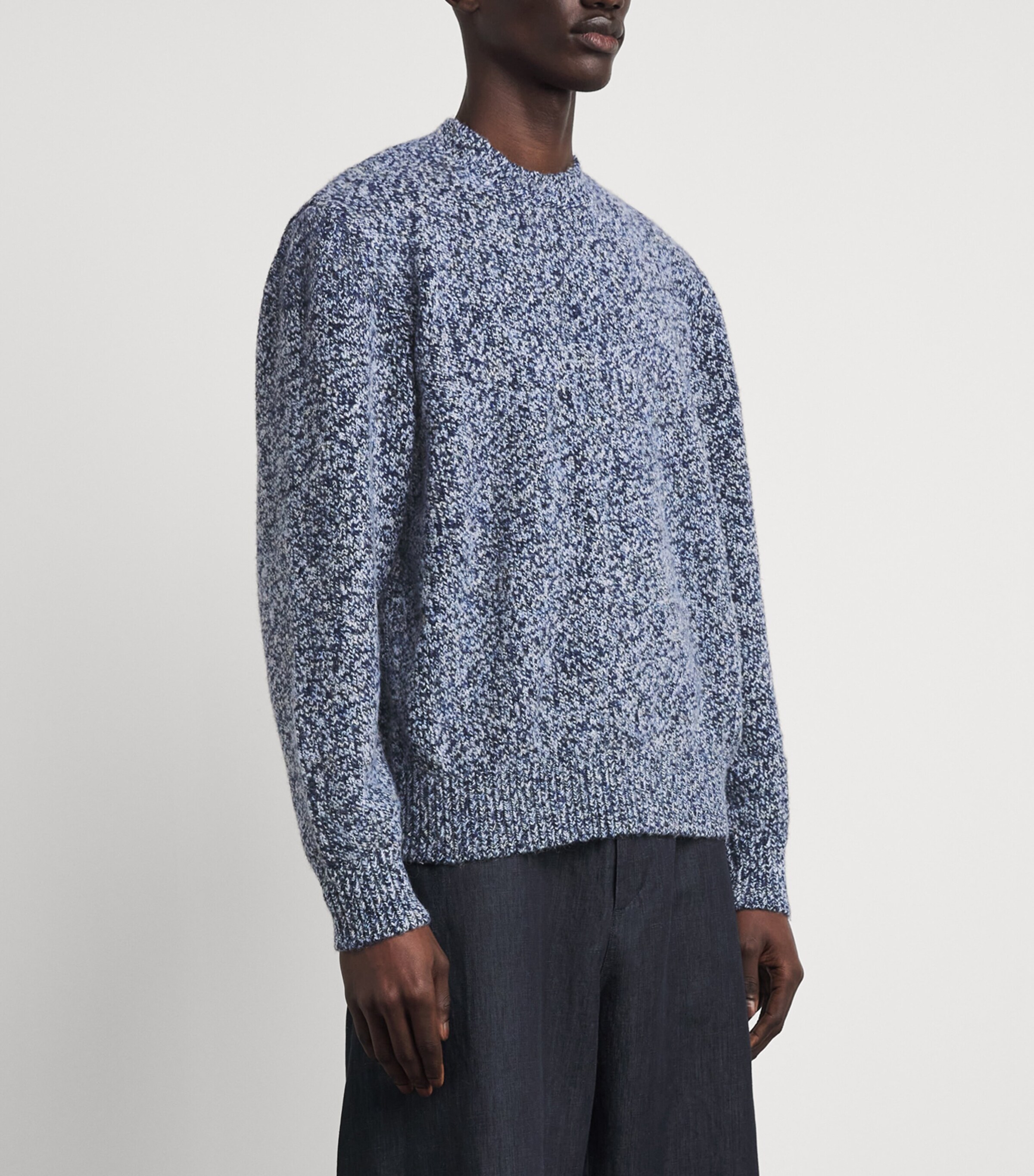 Won Hundred Mens Twisted Yarn Knitted Sweater Blue Indigo Comb. Image 4