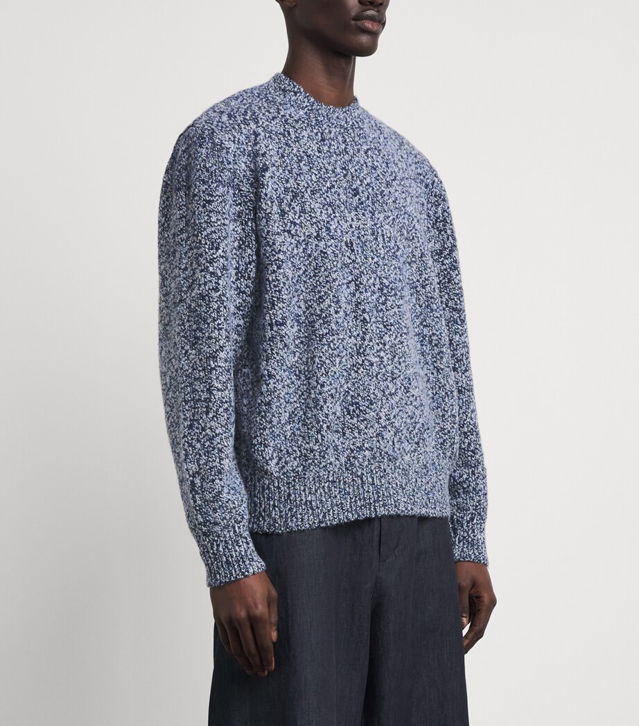 Won Hundred Mens Twisted Yarn Knitted Sweater Blue Indigo Comb. Image 4