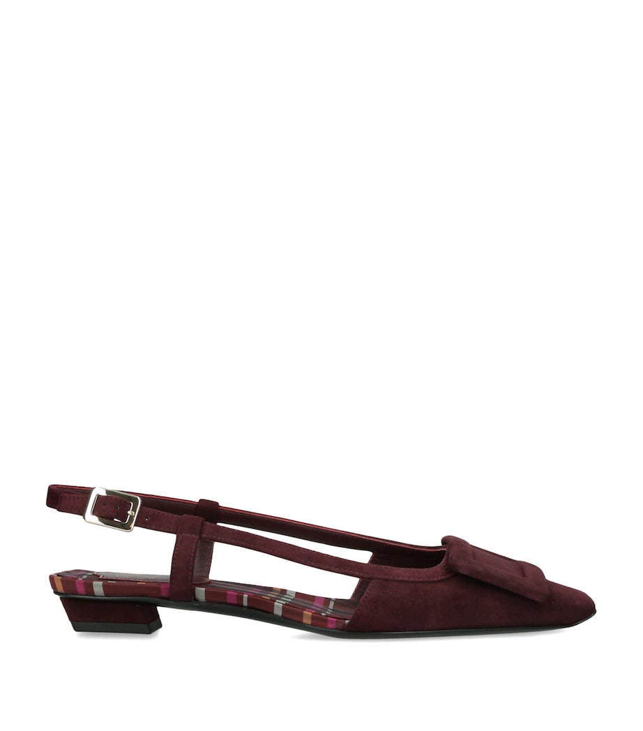 Roger Vivier Suede Belle Vivier Slingback Pumps 25 Wine Image 1