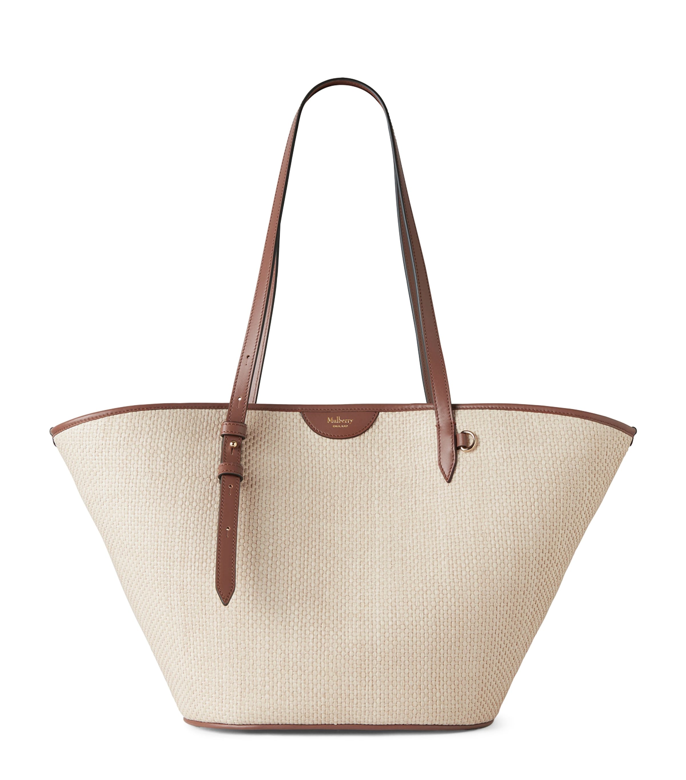 Mulberry Raffia Basket Tote Bag Oak Image 1