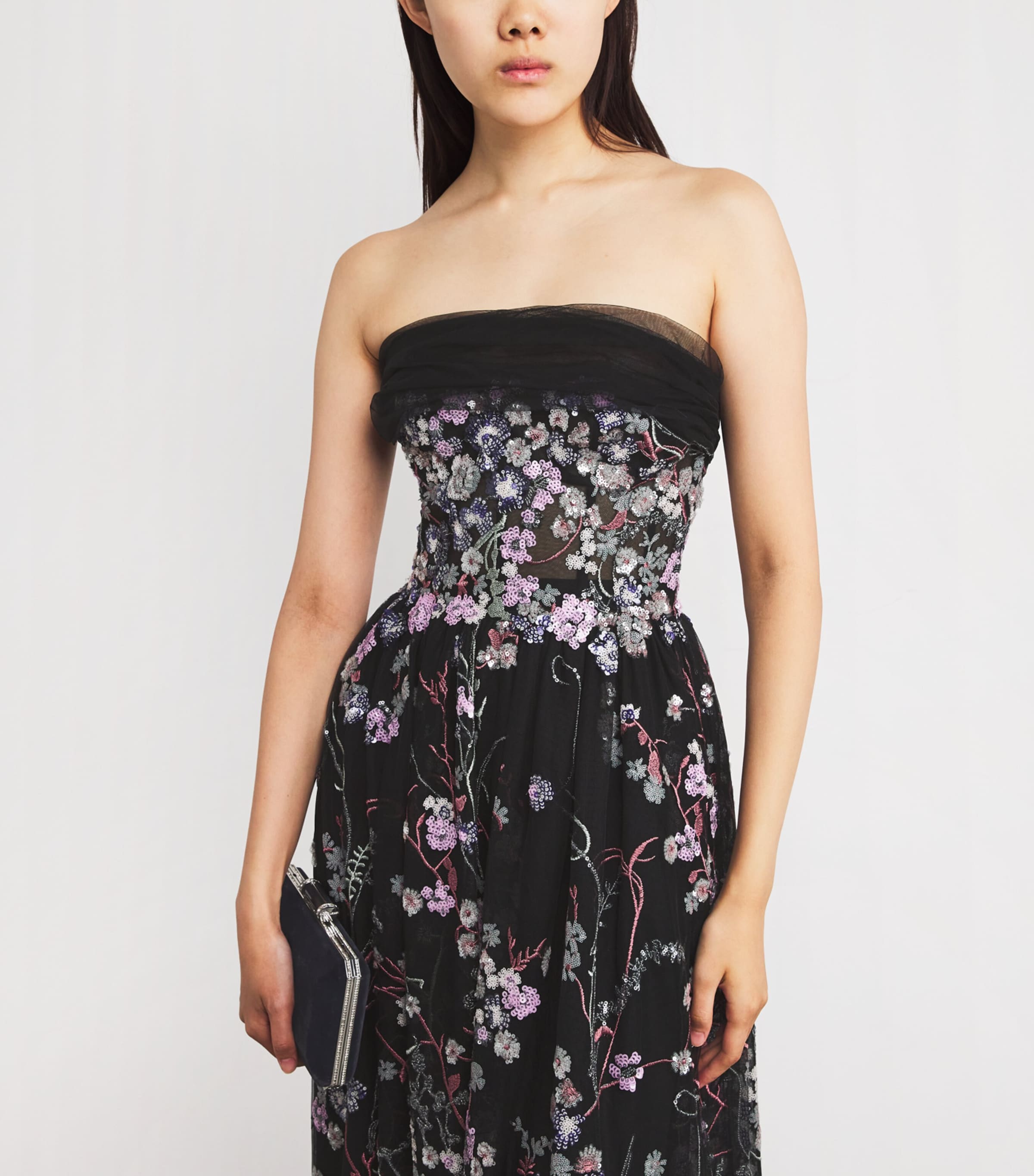 Embellished Off-The-Shoulder Gown SN0000 SNOWY BLK/MU Image 4