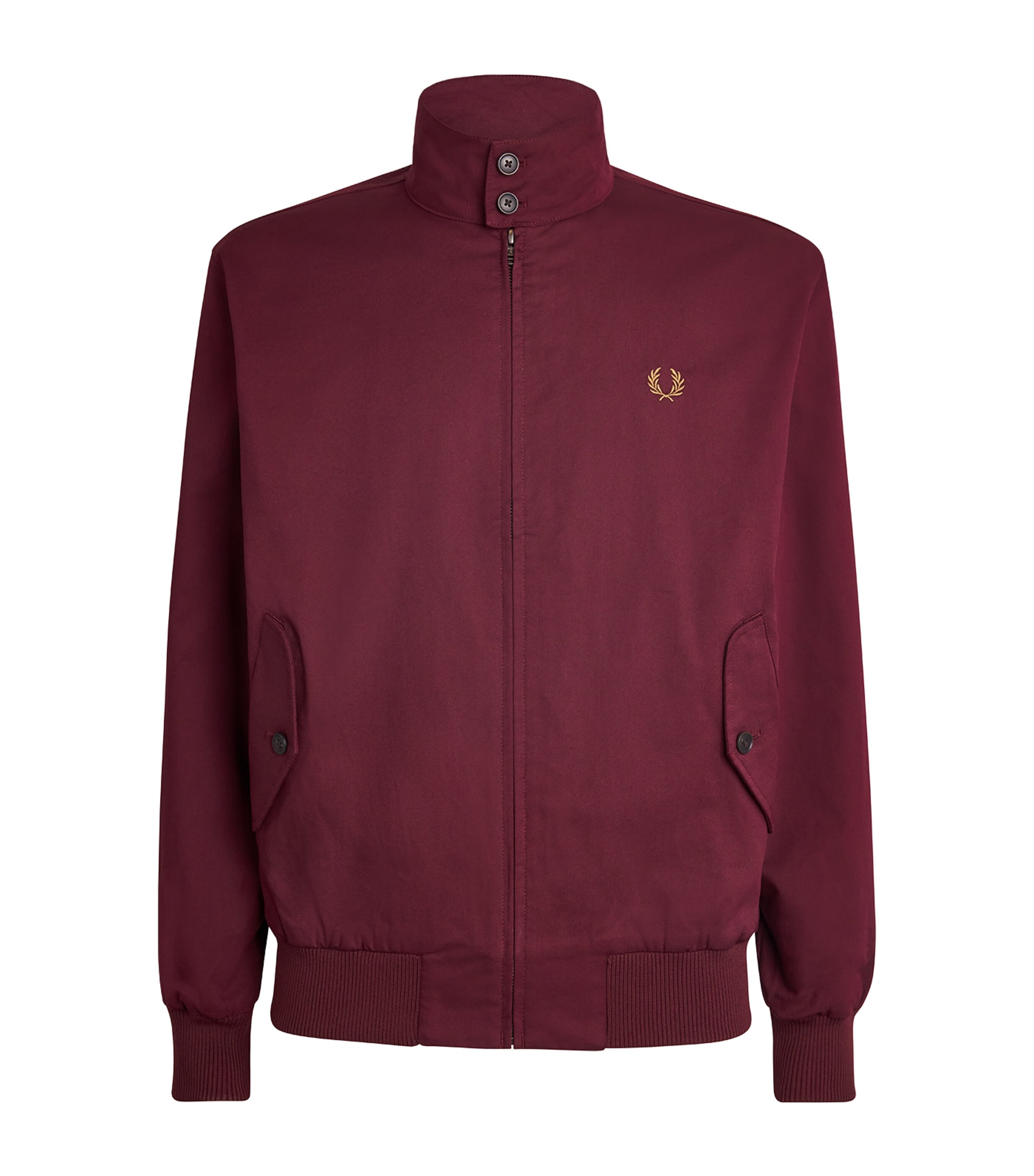 Fred Perry Cotton-blend Harrington Jacket In Burgundy