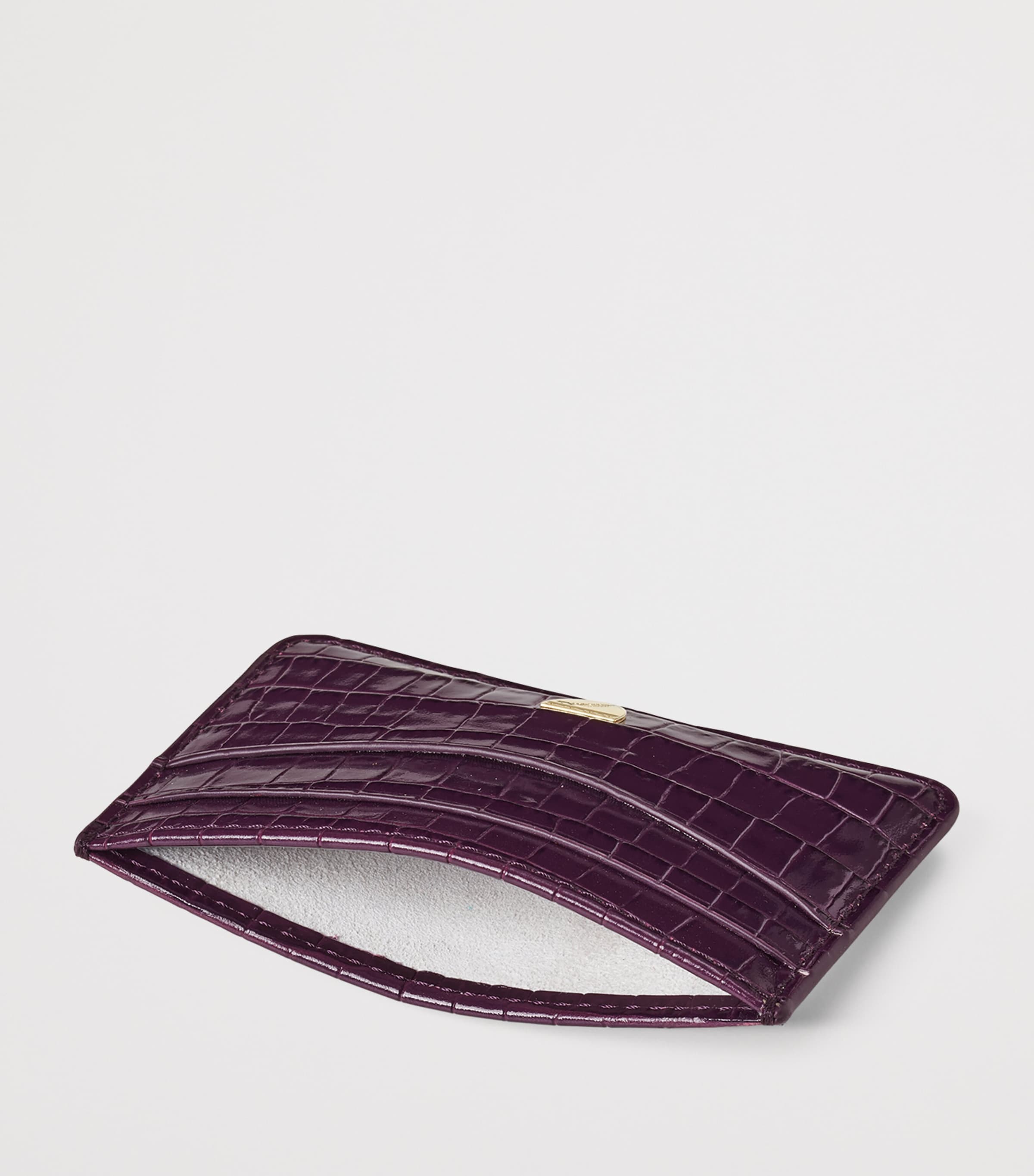 Leather Croc-Embossed Slim Card Holder FIG Image 3