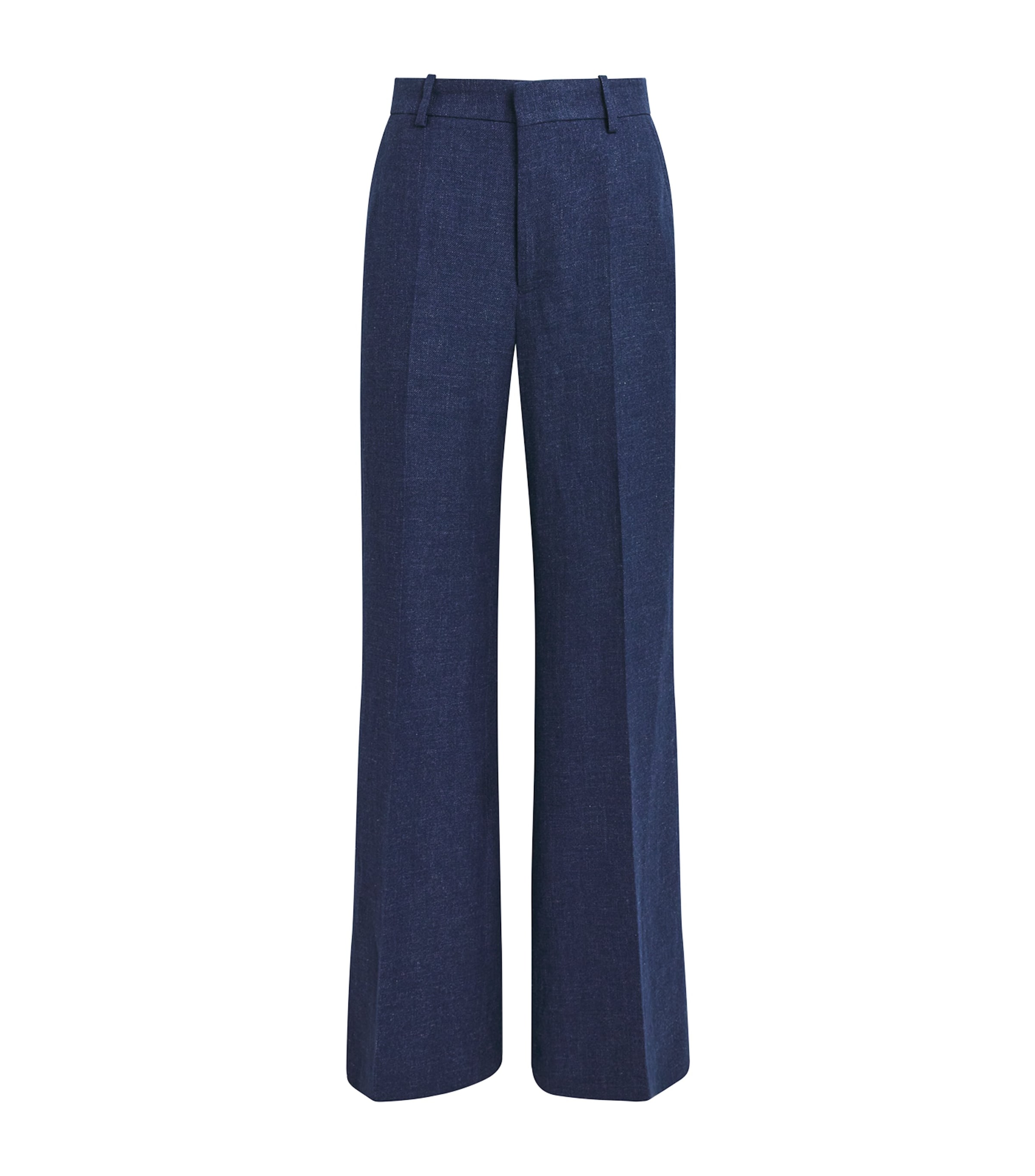 Polo Ralph Lauren Womens Linen-Cotton Beaton Trousers Blue Melange Image 1