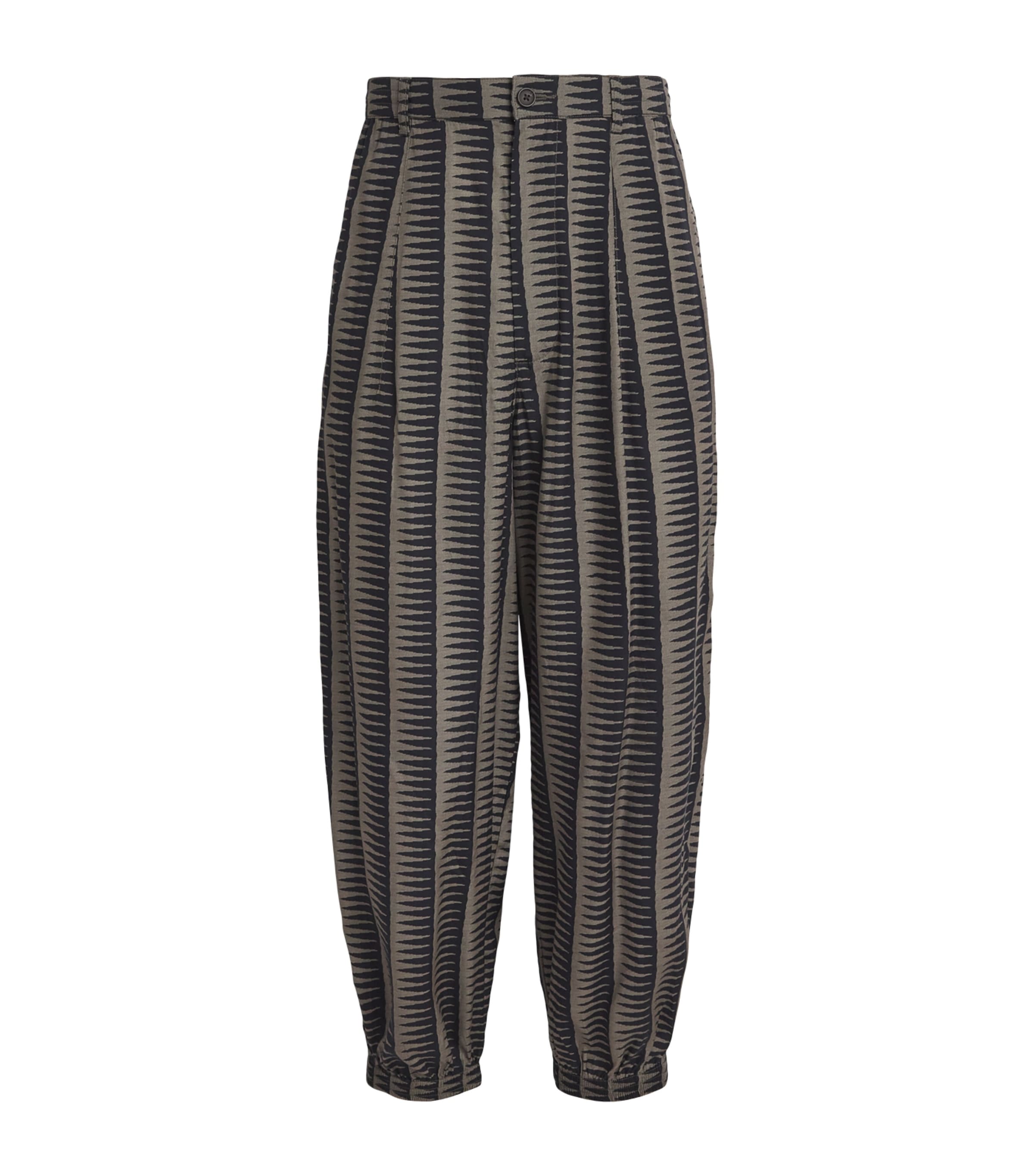 Jacquard Spike Barrel-Leg Trousers FB472 Image 1