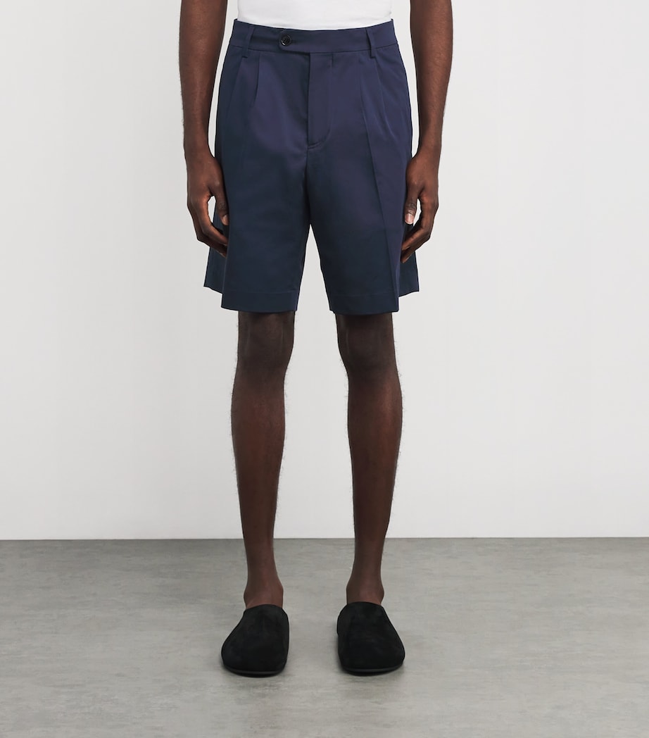 Brett Johnson Mens Cotton-Silk Shorts Navy Image 3