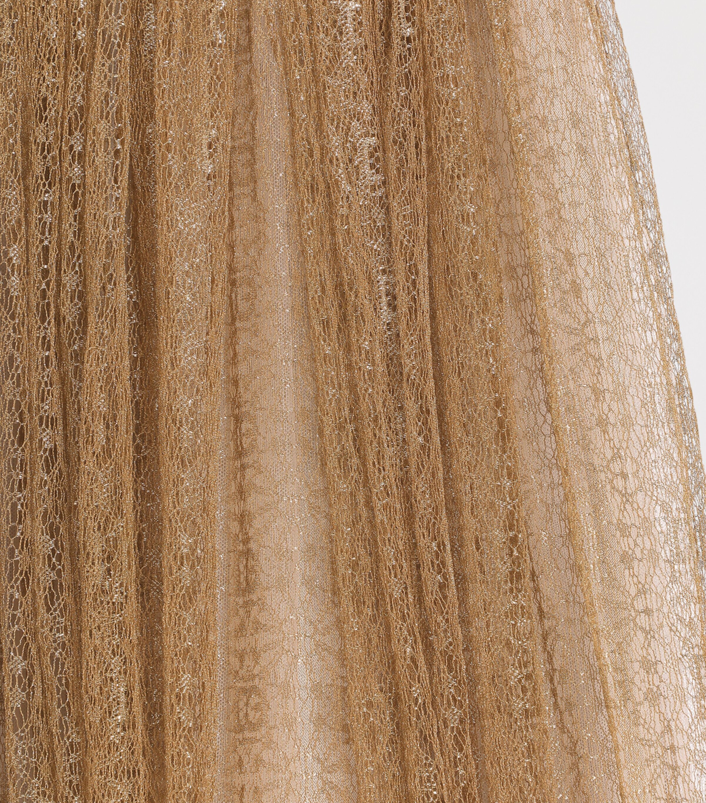 Dolce&Gabbana Kids Lace Metallic Skirt (8-12+ Years) Gold Image 4