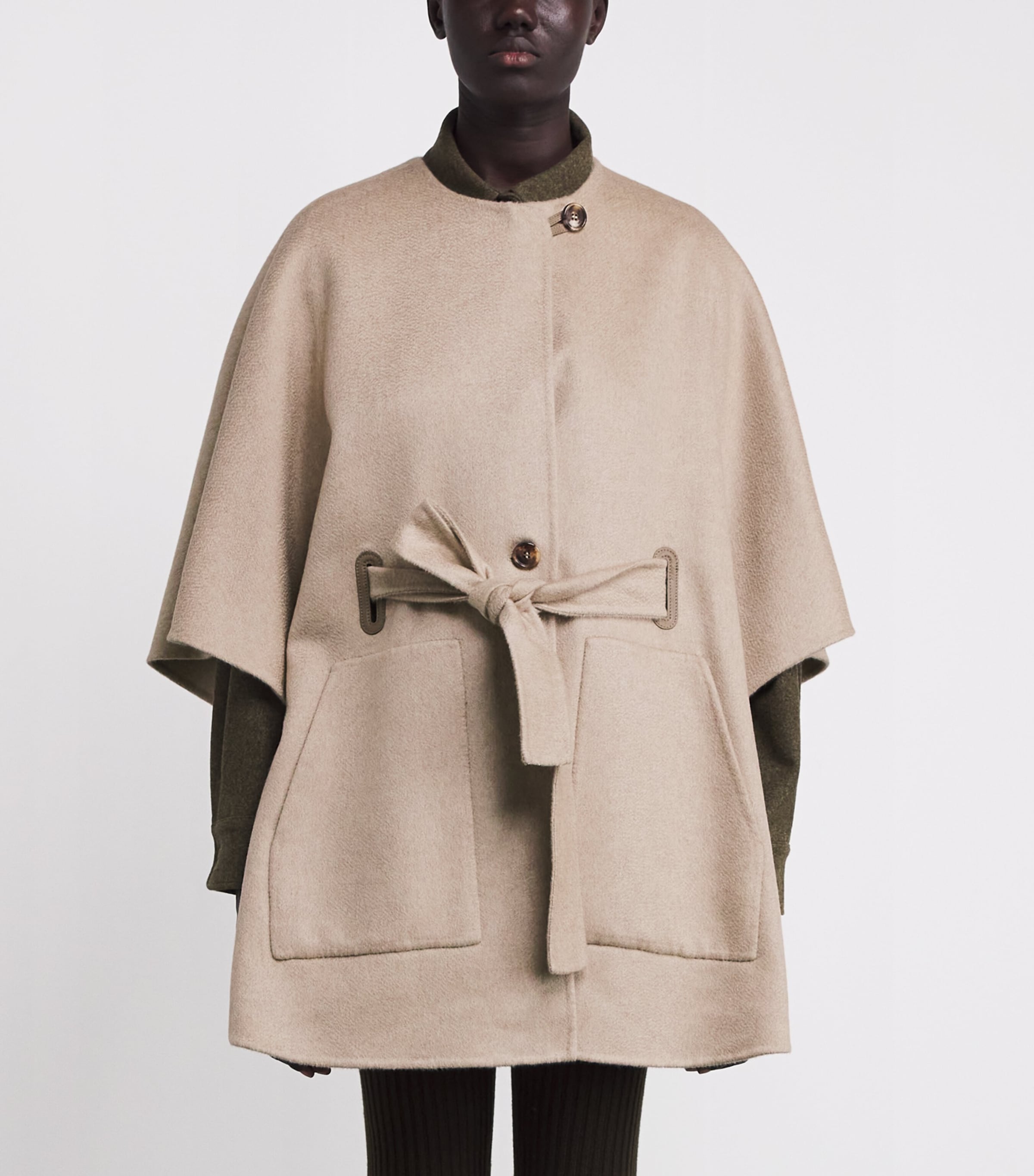 Cashmere Belted Cape BEIGE Image 3