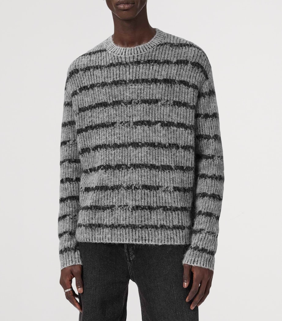 Stripe Dissolved Sweater GREY/BLACK Image 6