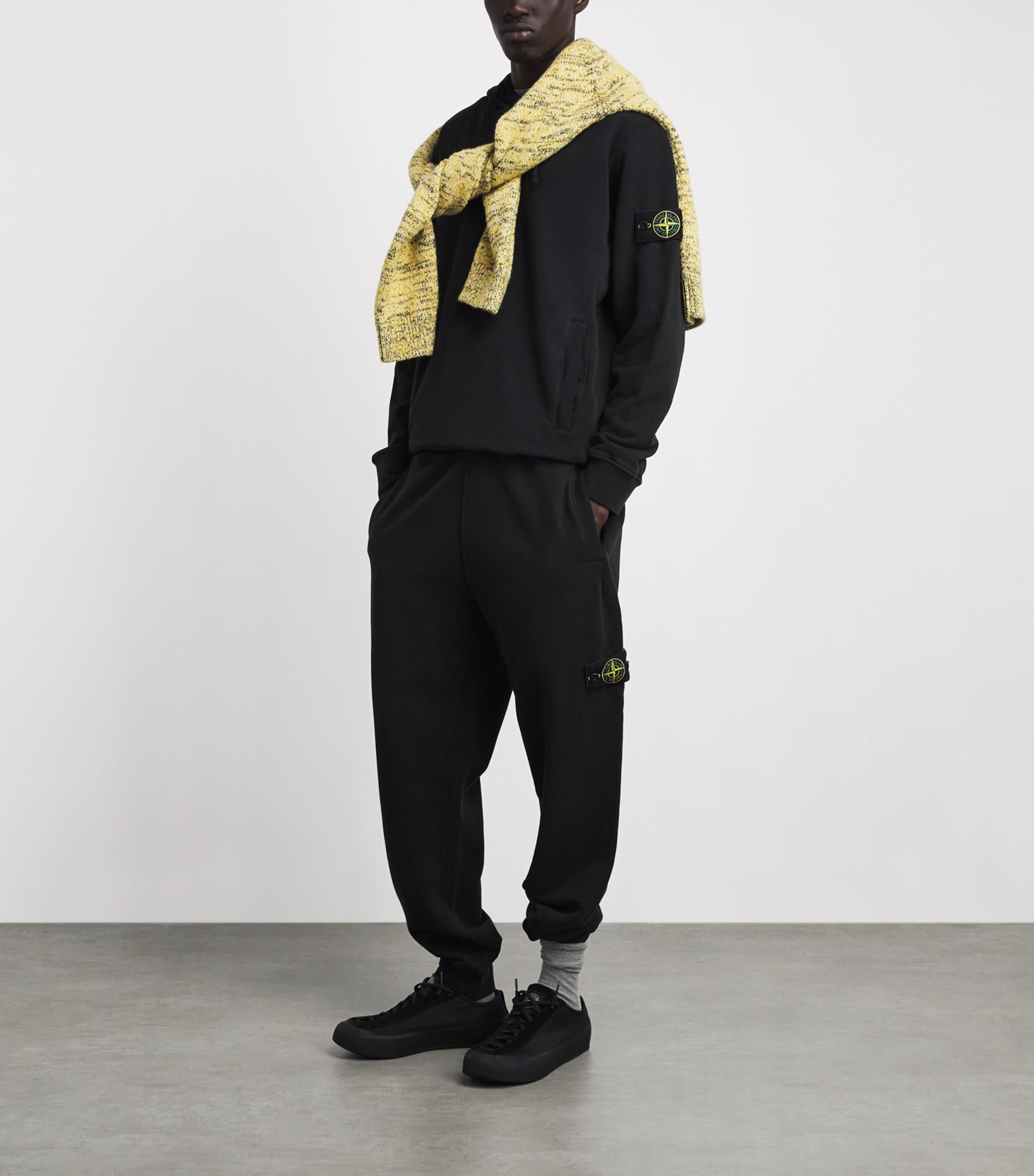 Stone Island Mens Organic Cotton Compass Hoodie Image 2