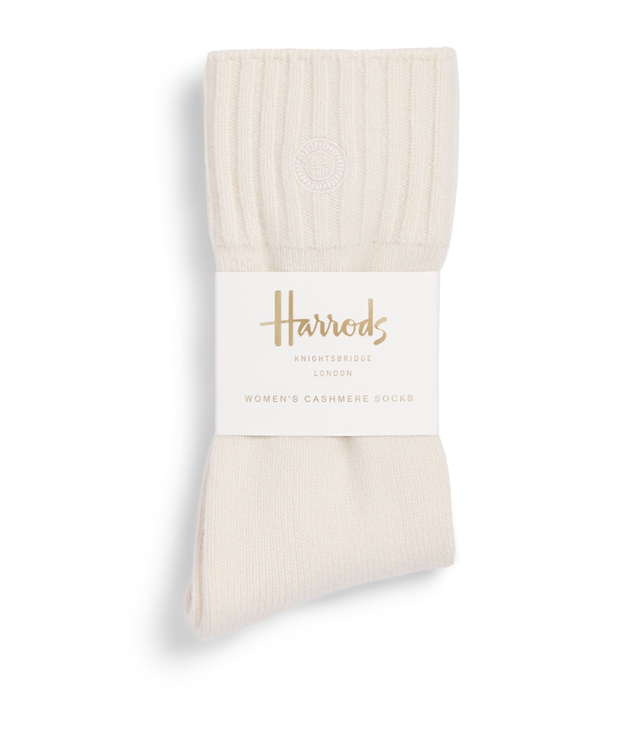 Harrods Mens Cashmere Socks Ivory Image 1