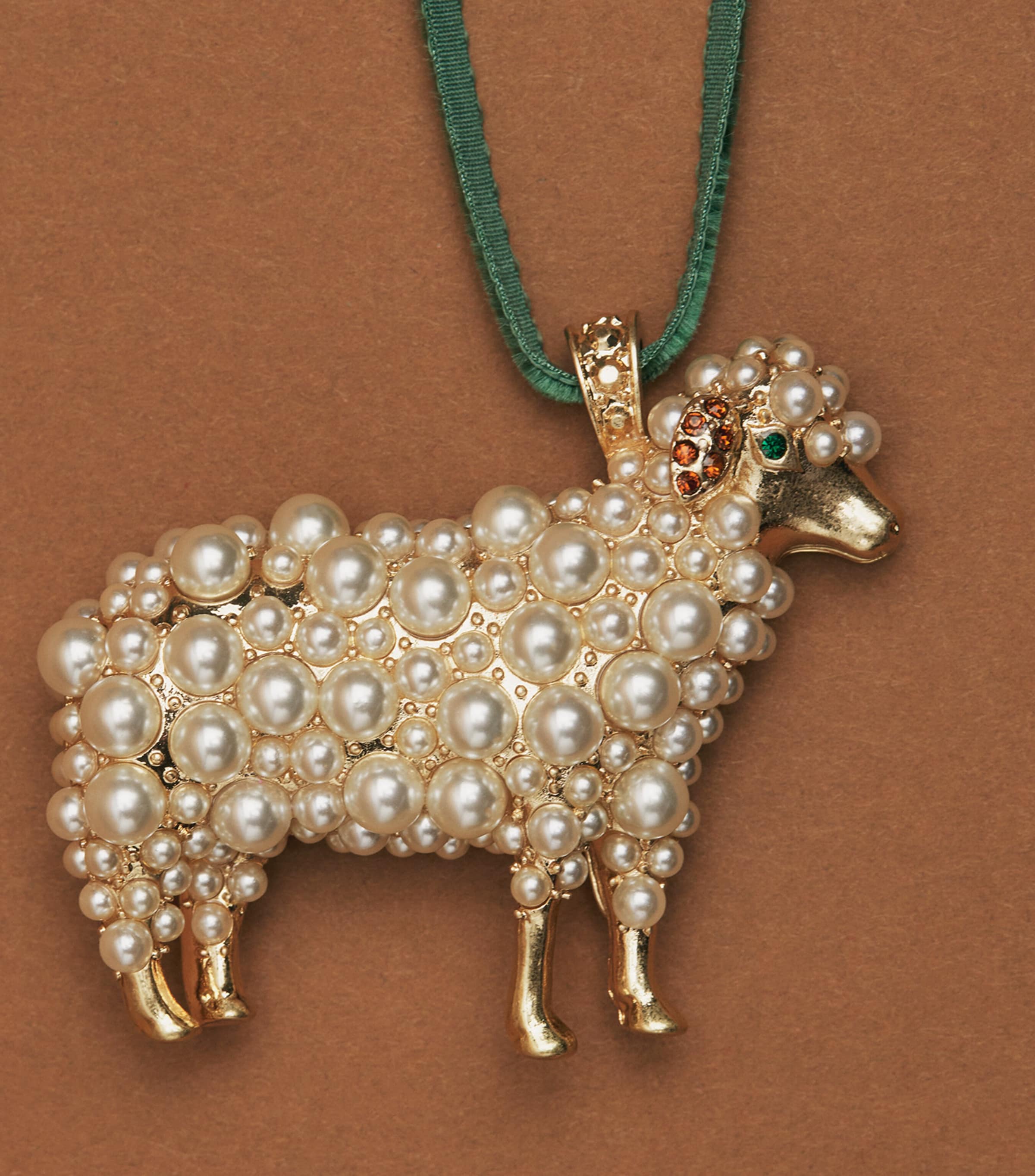 Joanna Buchanan Faux-Pearl Sheep Tree Decoration Cream Image 2