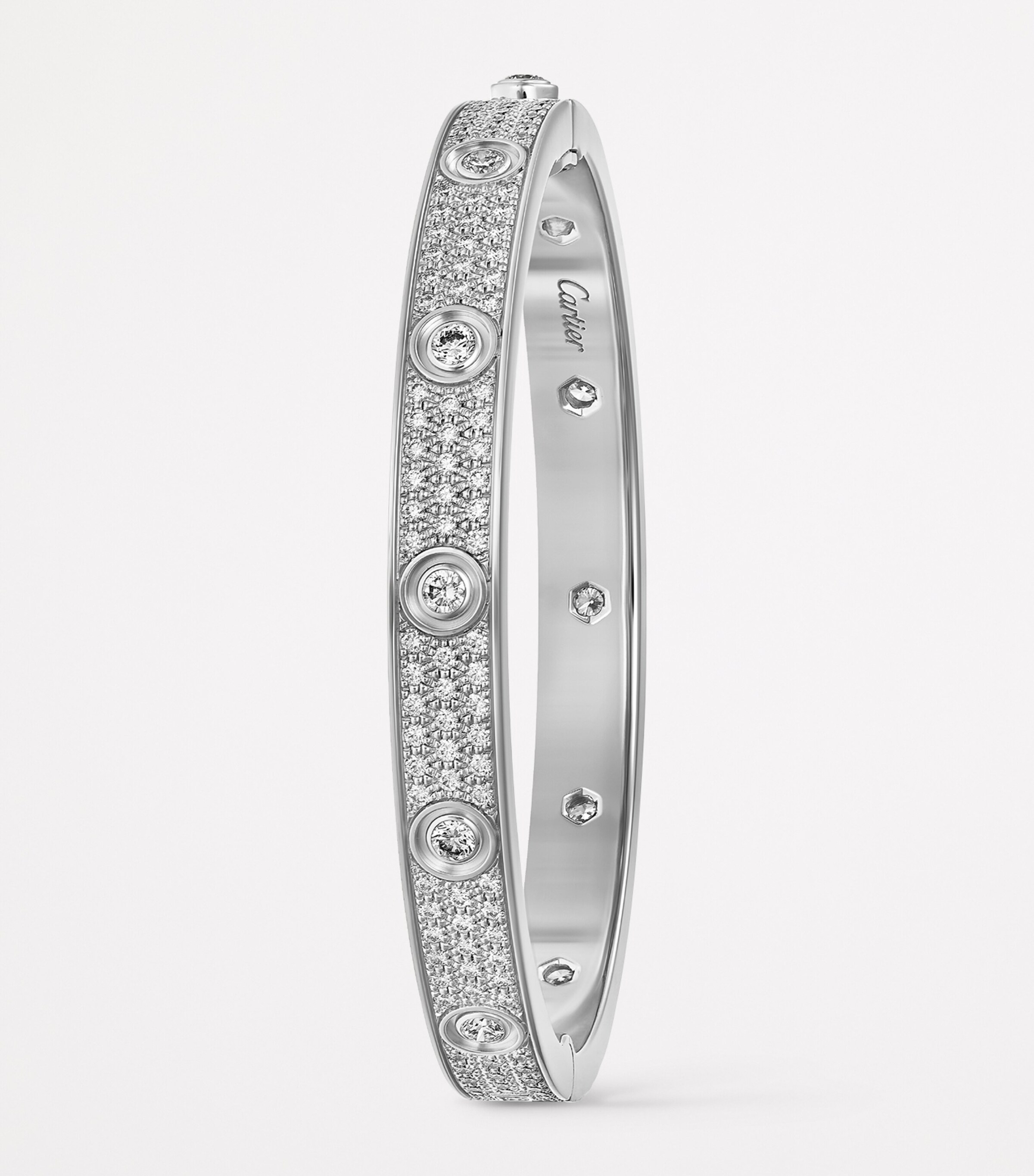White Gold and Diamond LOVE Bracelet WHITE GOLD Image 11