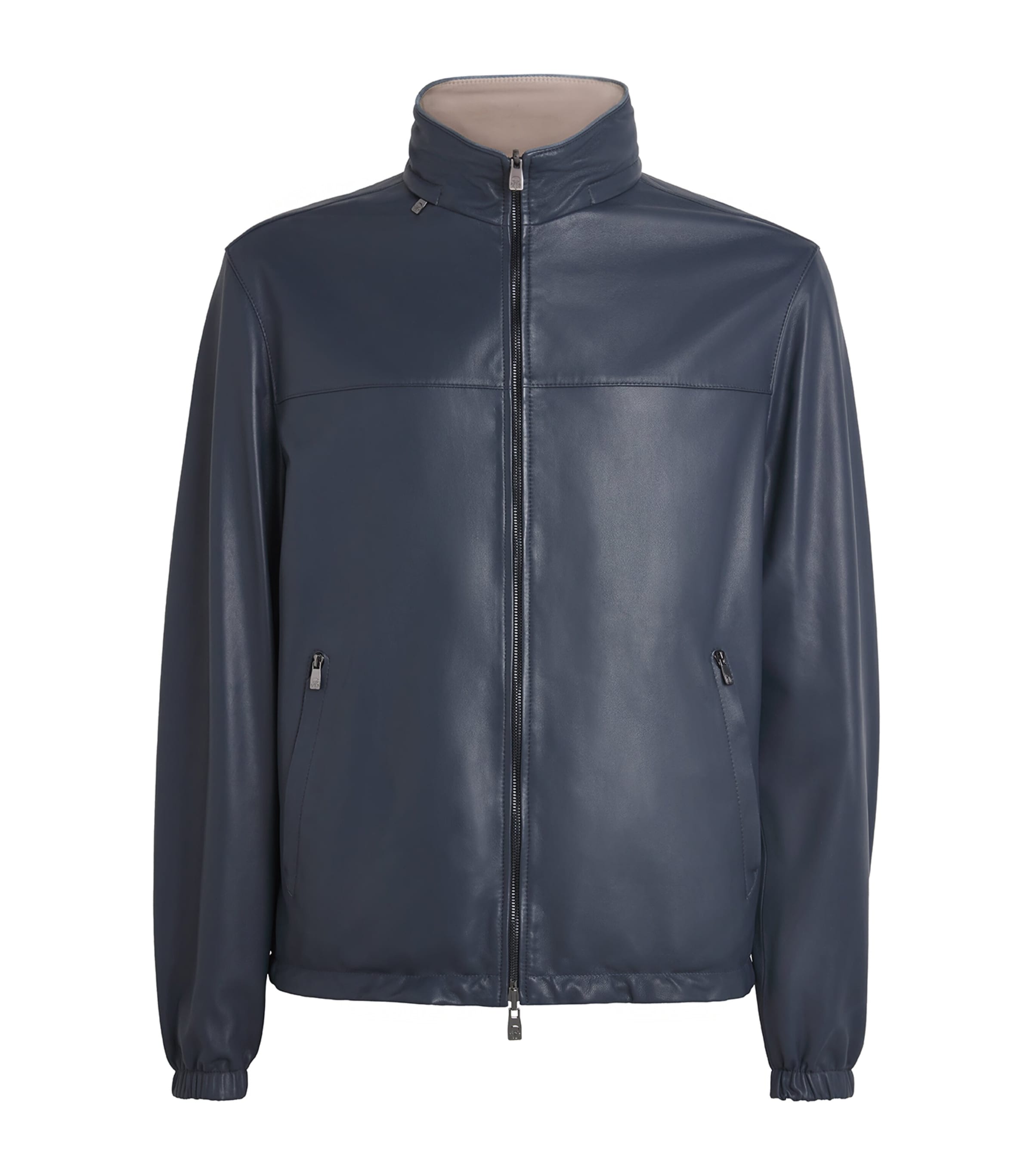 Corneliani Lambskin Reversible Jacket In Navy
