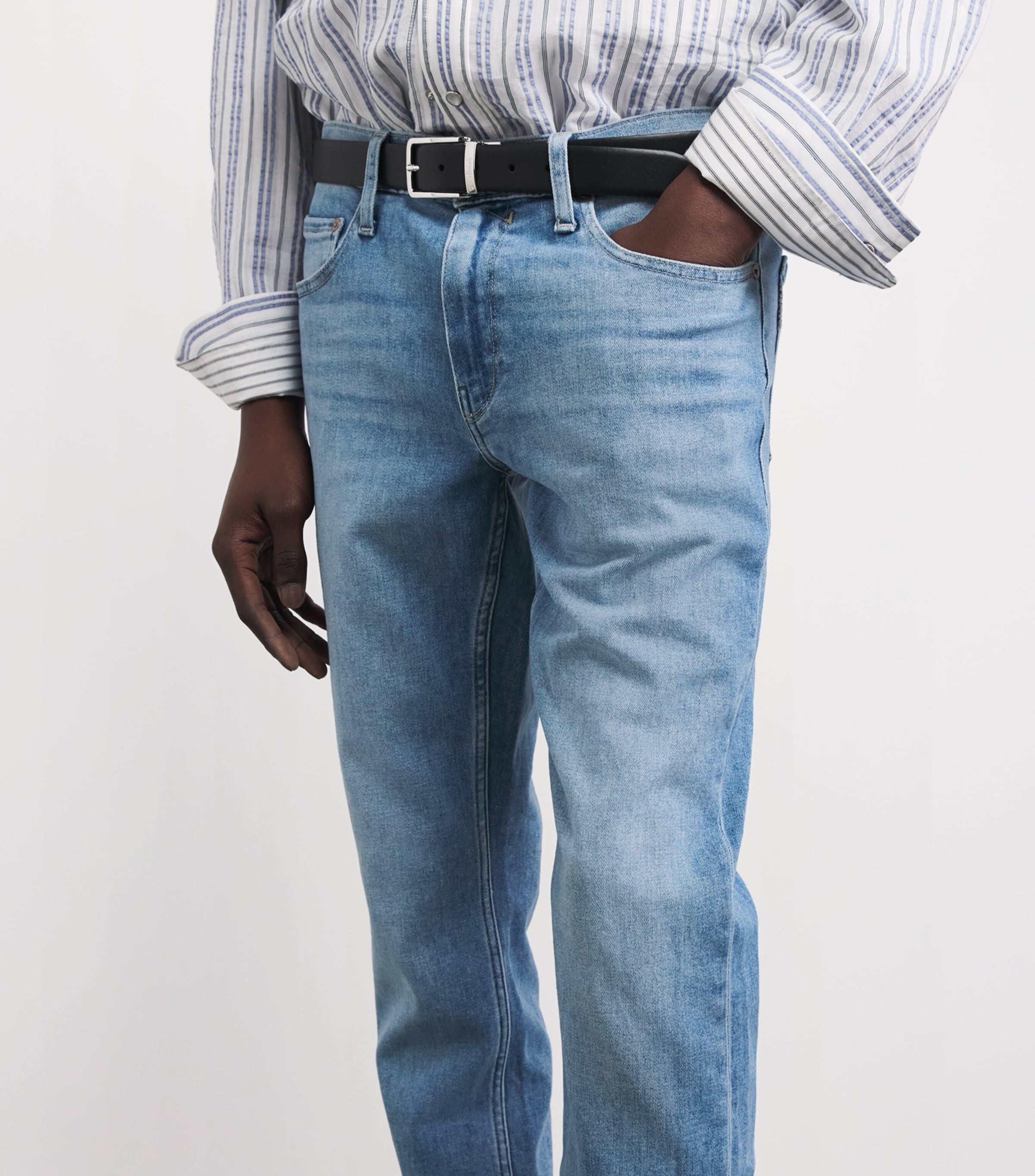 PAIGE Mens Vintage Lennox Slim Jeans Emberton Image 3