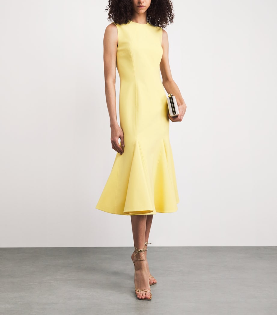 Emilia Wickstead Womens Sleeveless Seema Midi Dress Lemon Image 2