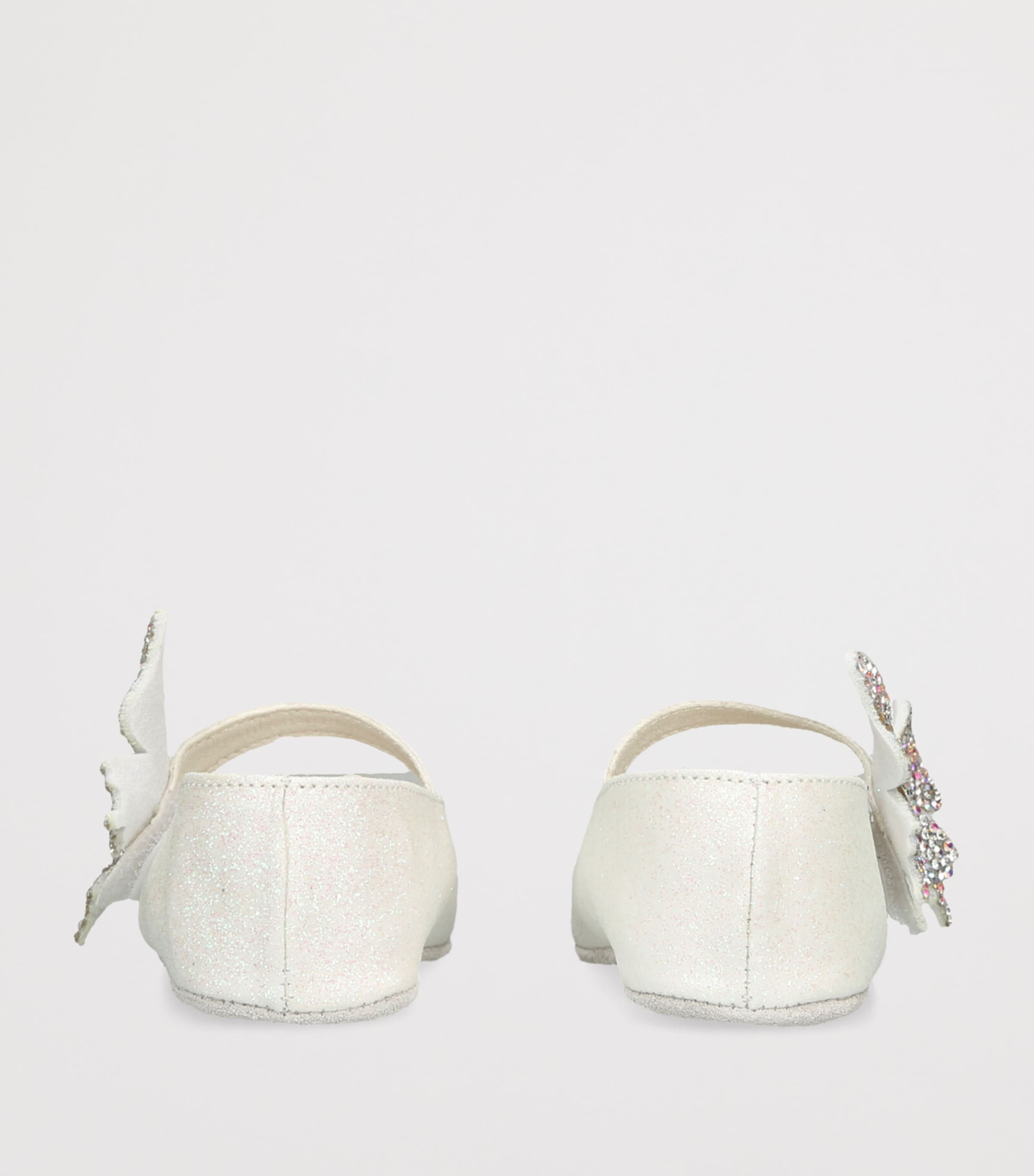 BabyWalker Crystal Butterfly Ballet Flats White Image 4