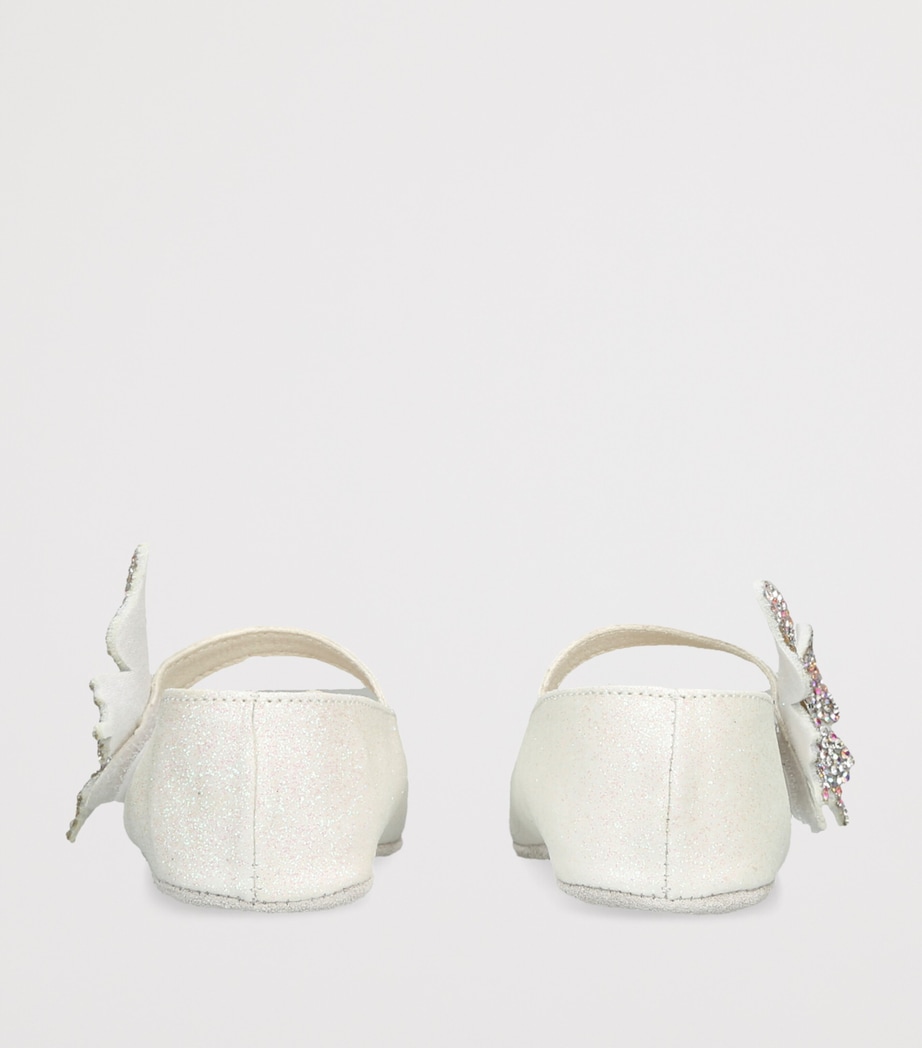 BabyWalker Crystal Butterfly Ballet Flats White Image 4