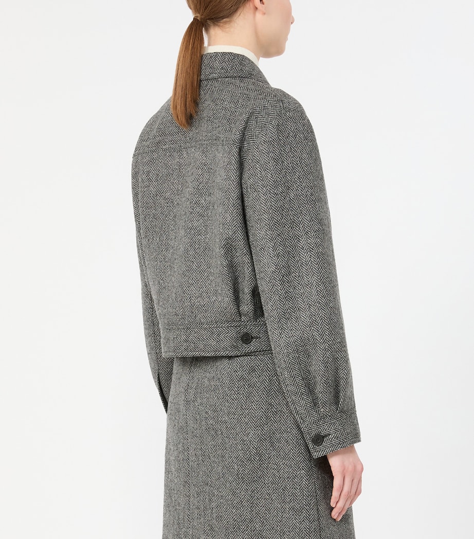 Weekend Max Mara Womens Chevron Collared Jacket Dark Grey Image 4