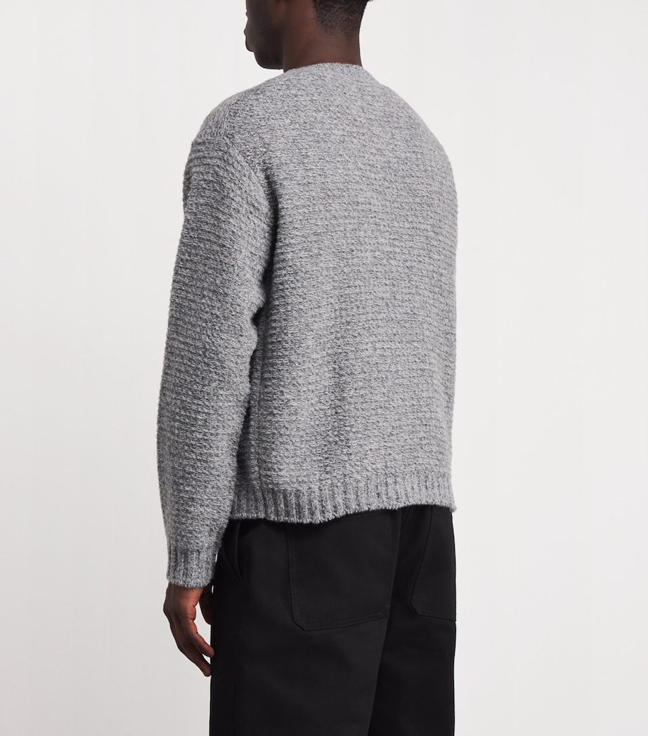 x Aaron Levine Wool-Blend Camden Sweater GREY MARL Image 4