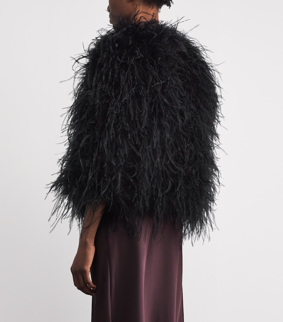 Yves Salomon Womens Ostrich Feather Jacket Image 5