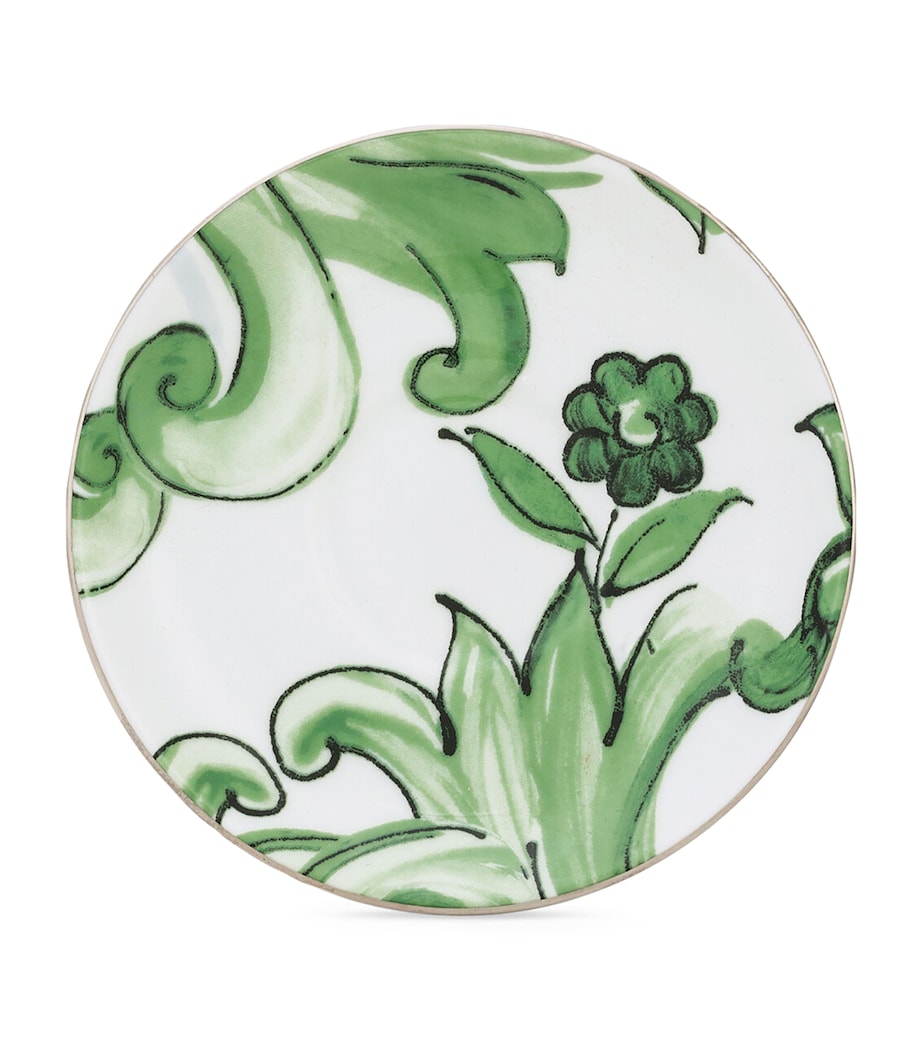 Porcelain Majolica Teacup and Saucer UV001-VERDE MAIOLICA Image 4