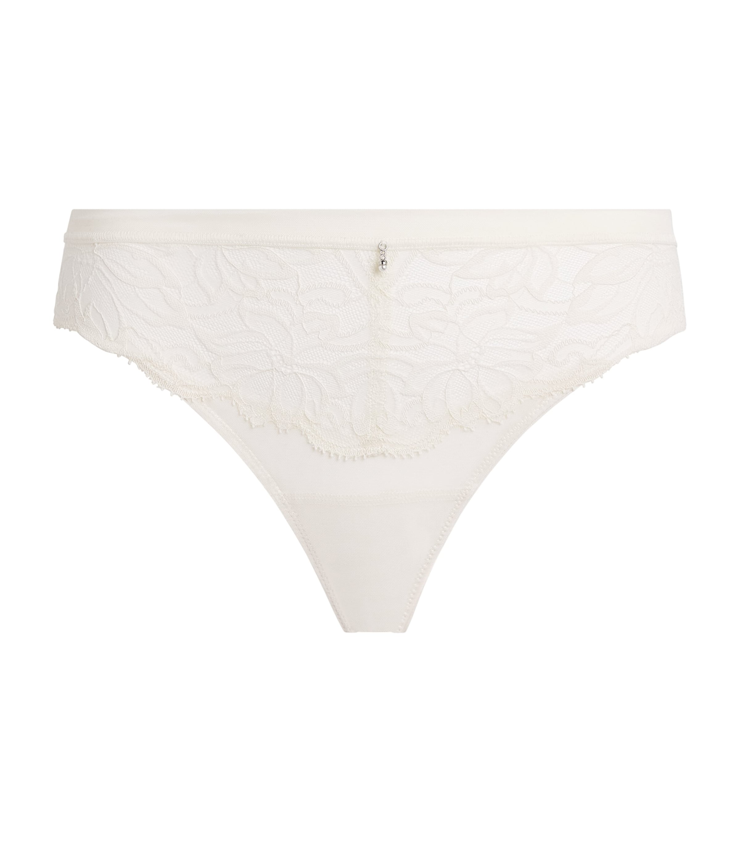 Wacoal Womens Lace-Trim Abéllia Tanga Gardenia Image 1