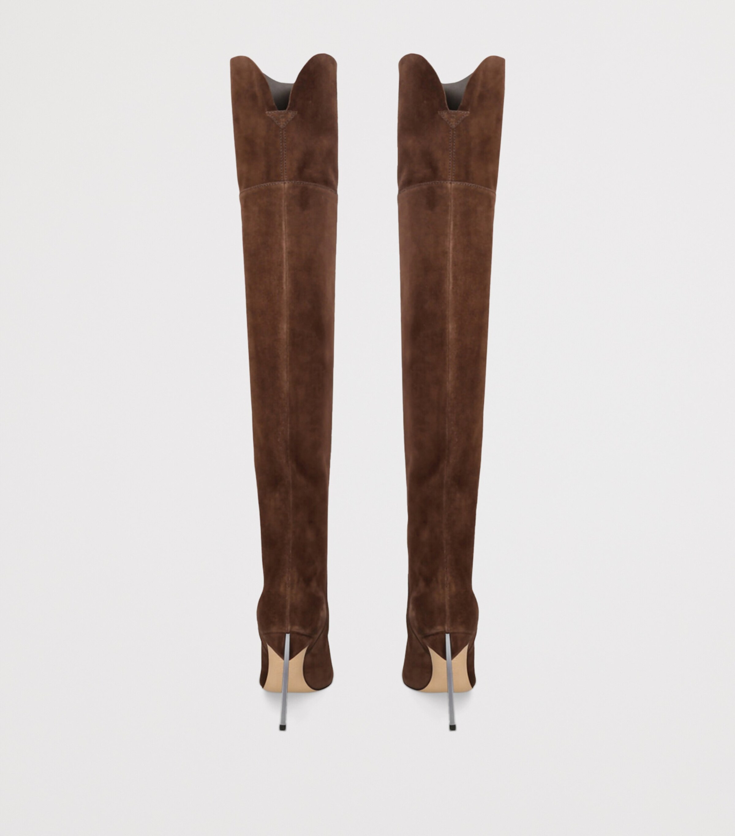 Suede Blade Over-The-Knee Boots 100 DARK BROWN Image 2