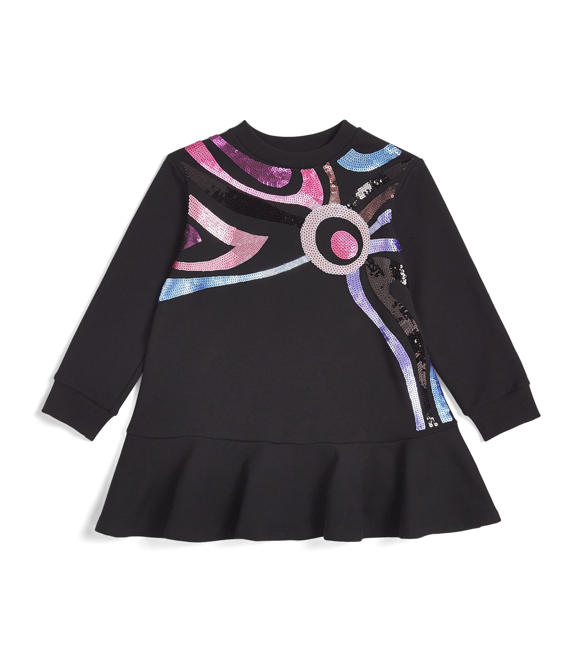 Pucci Junior Kids' Cotton Sweatshirt Dress In Black