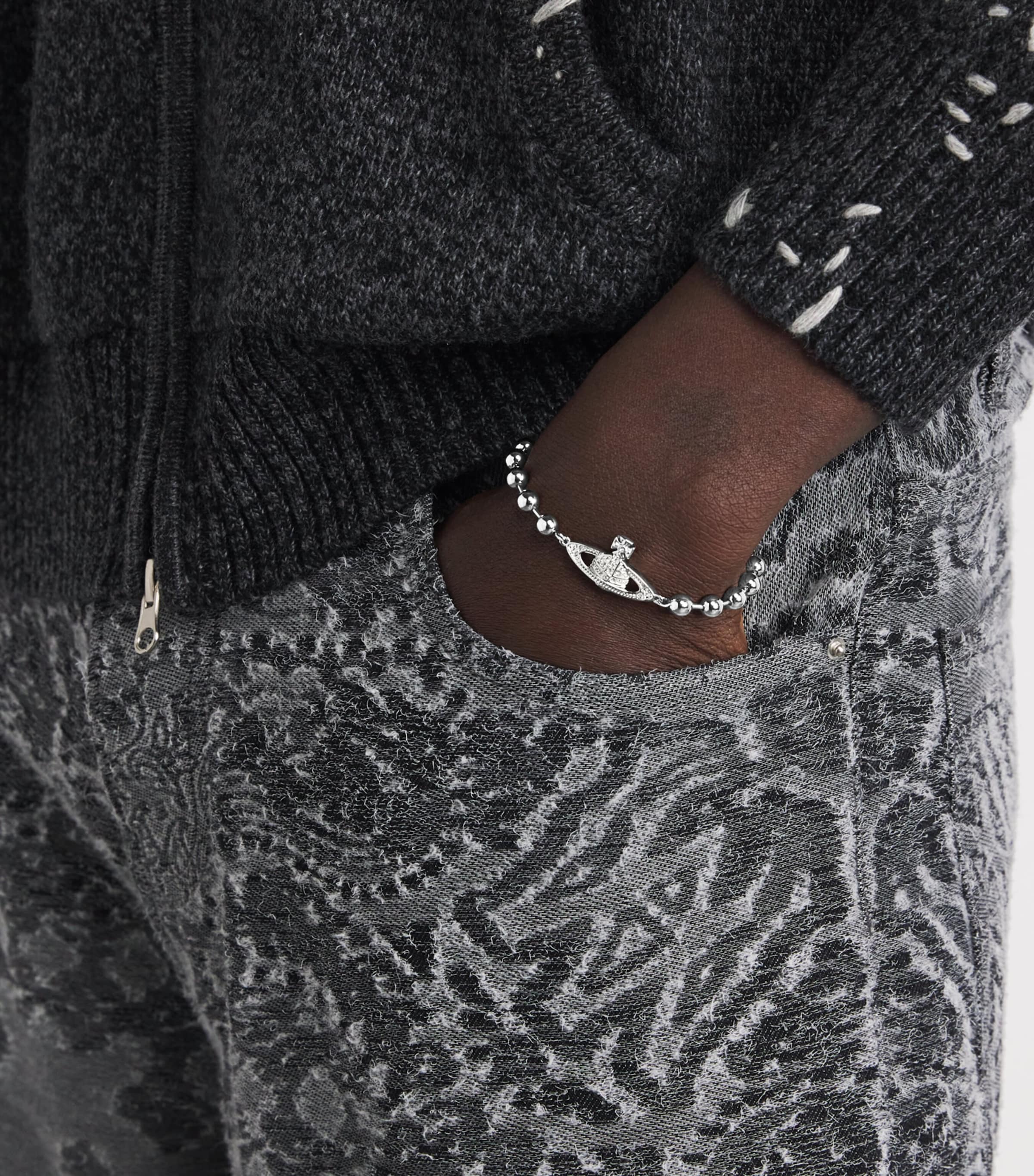 Vivienne Westwood Thames Mini Bas Relief Bracelet Platinum Image 4