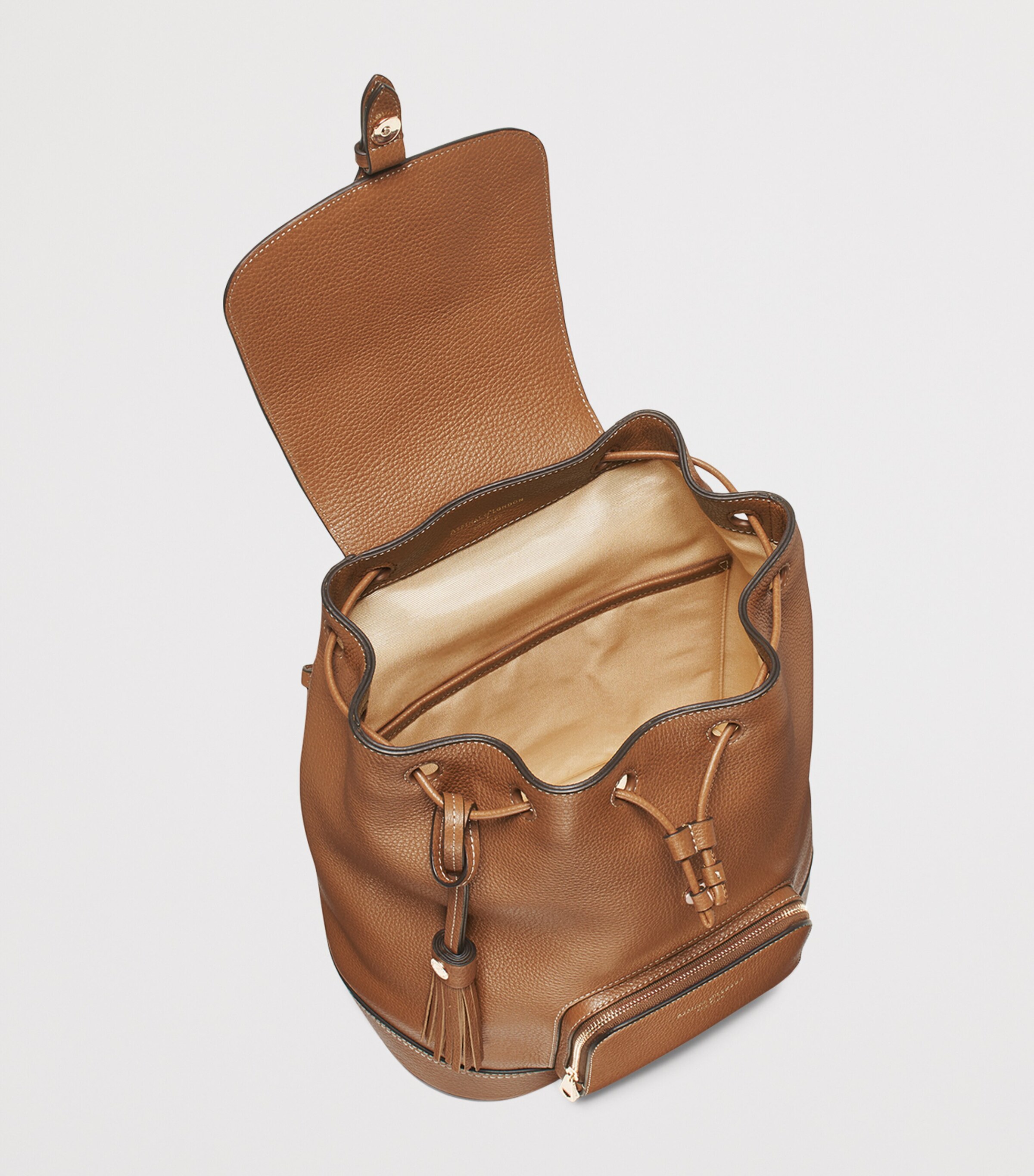 Small Leather Hudson Backpack TAN Image 4