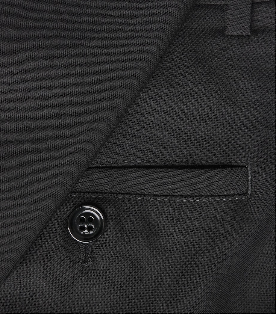 AMI Paris Mens Virgin Wool Straight Trousers Noir Image 6