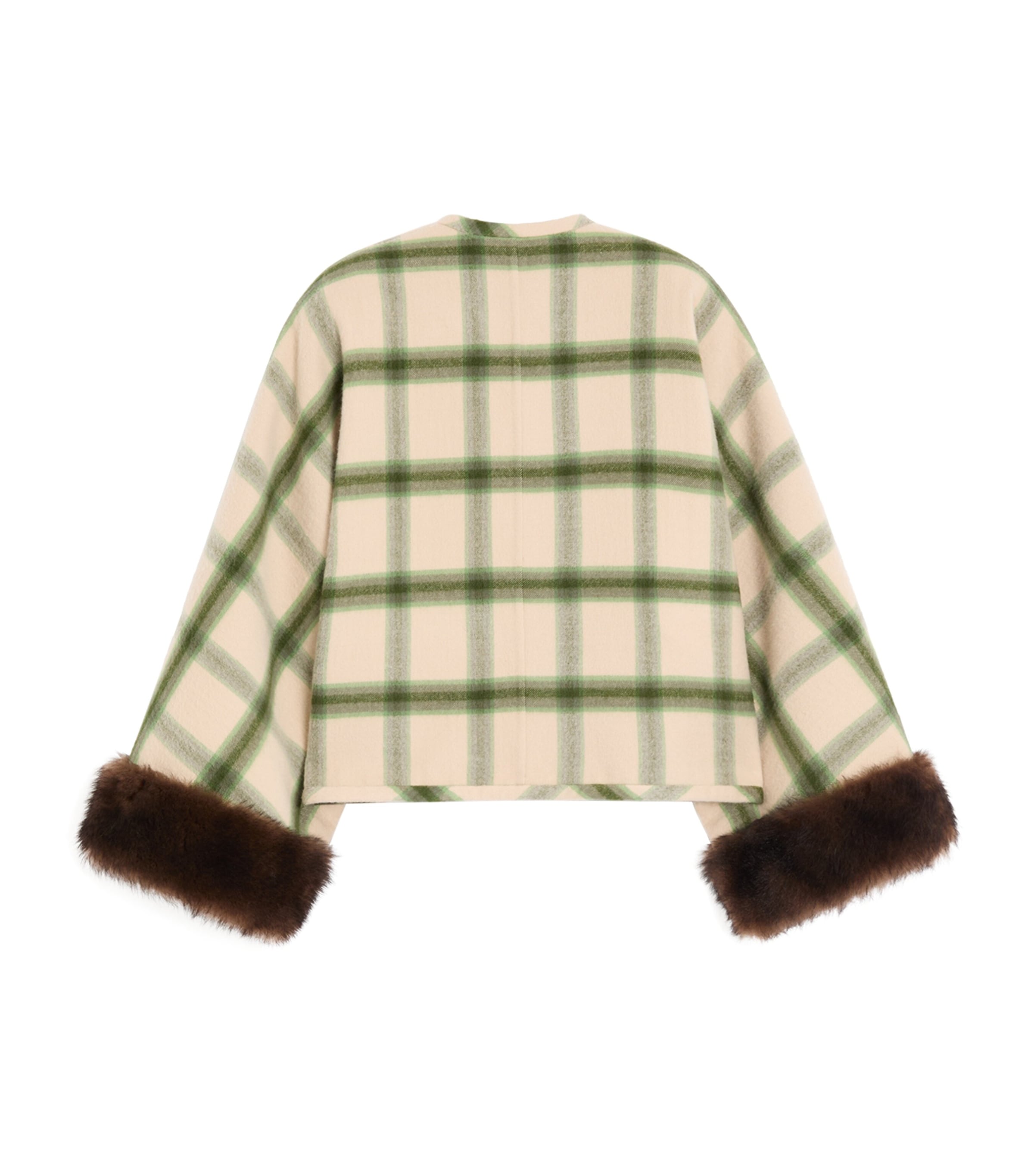 Valentino Womens Wool Check Wrap Jacket Image 2