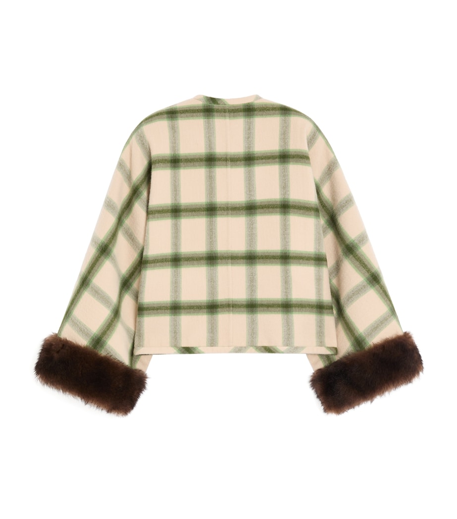 Valentino Womens Wool Check Wrap Jacket Image 2