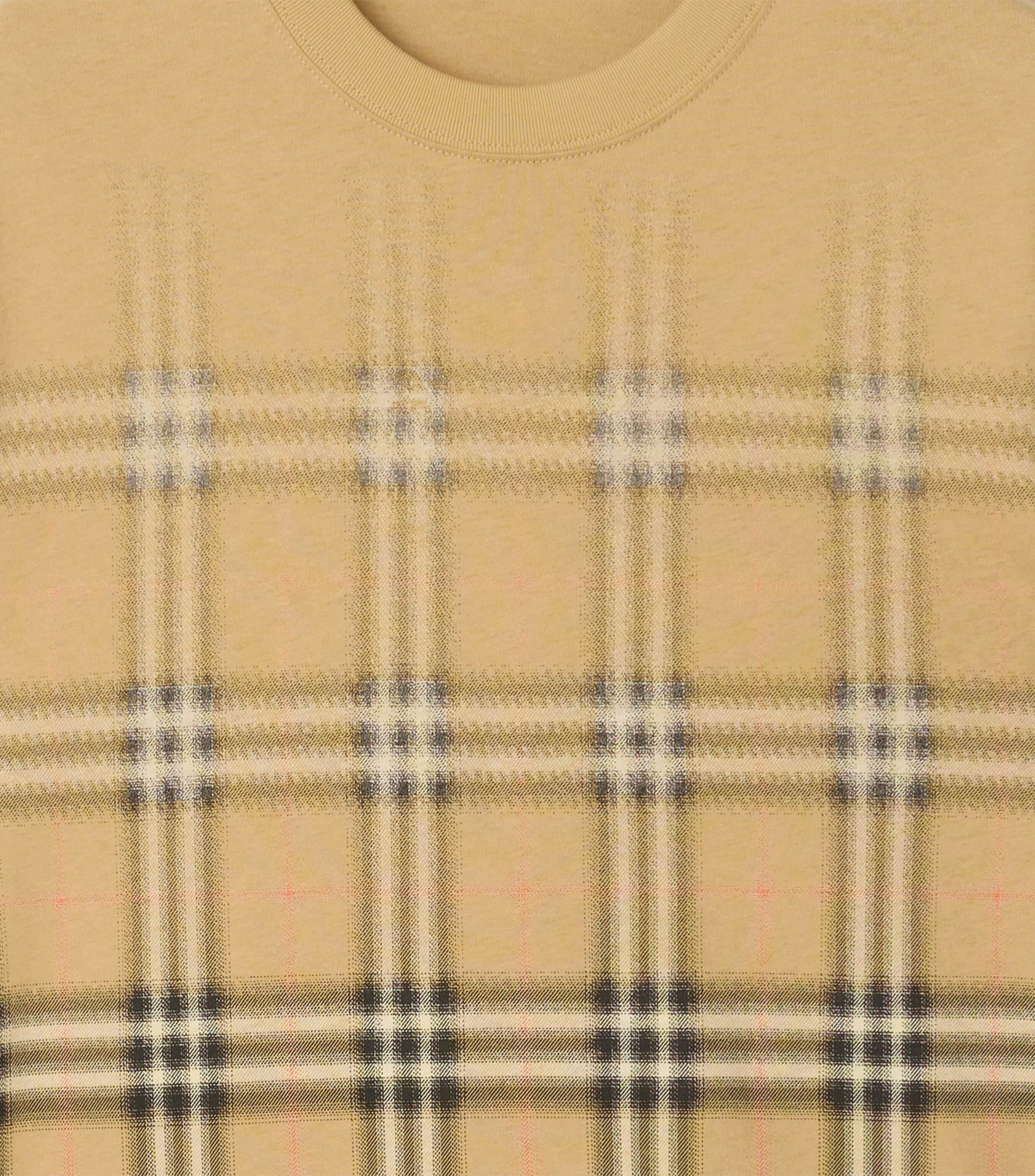 Cotton Gradient Check T-Shirt SAND IP CHECK Image 4