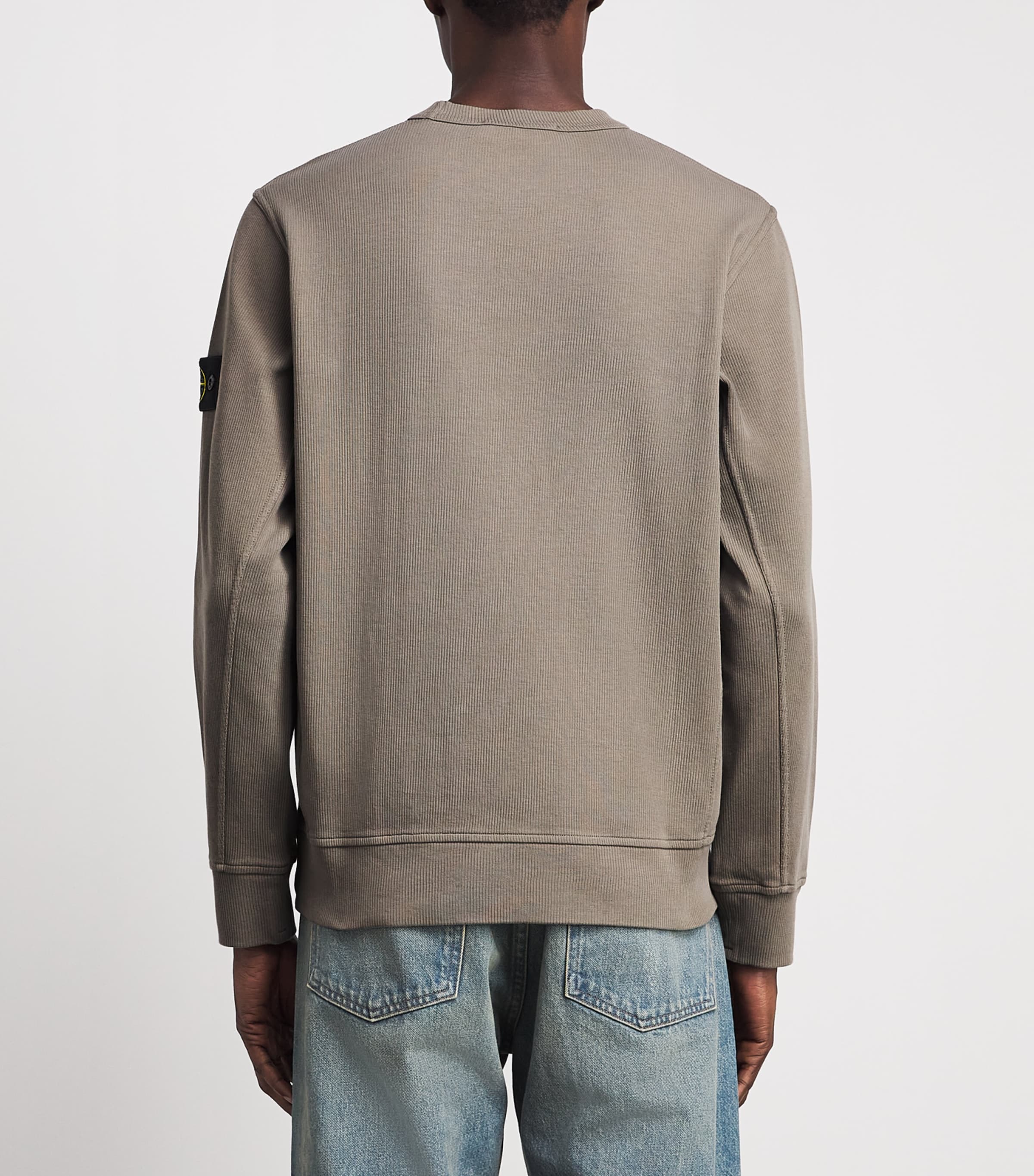 Stone Island Mens Ribbed Compass Patch Sweatshirt Image 5