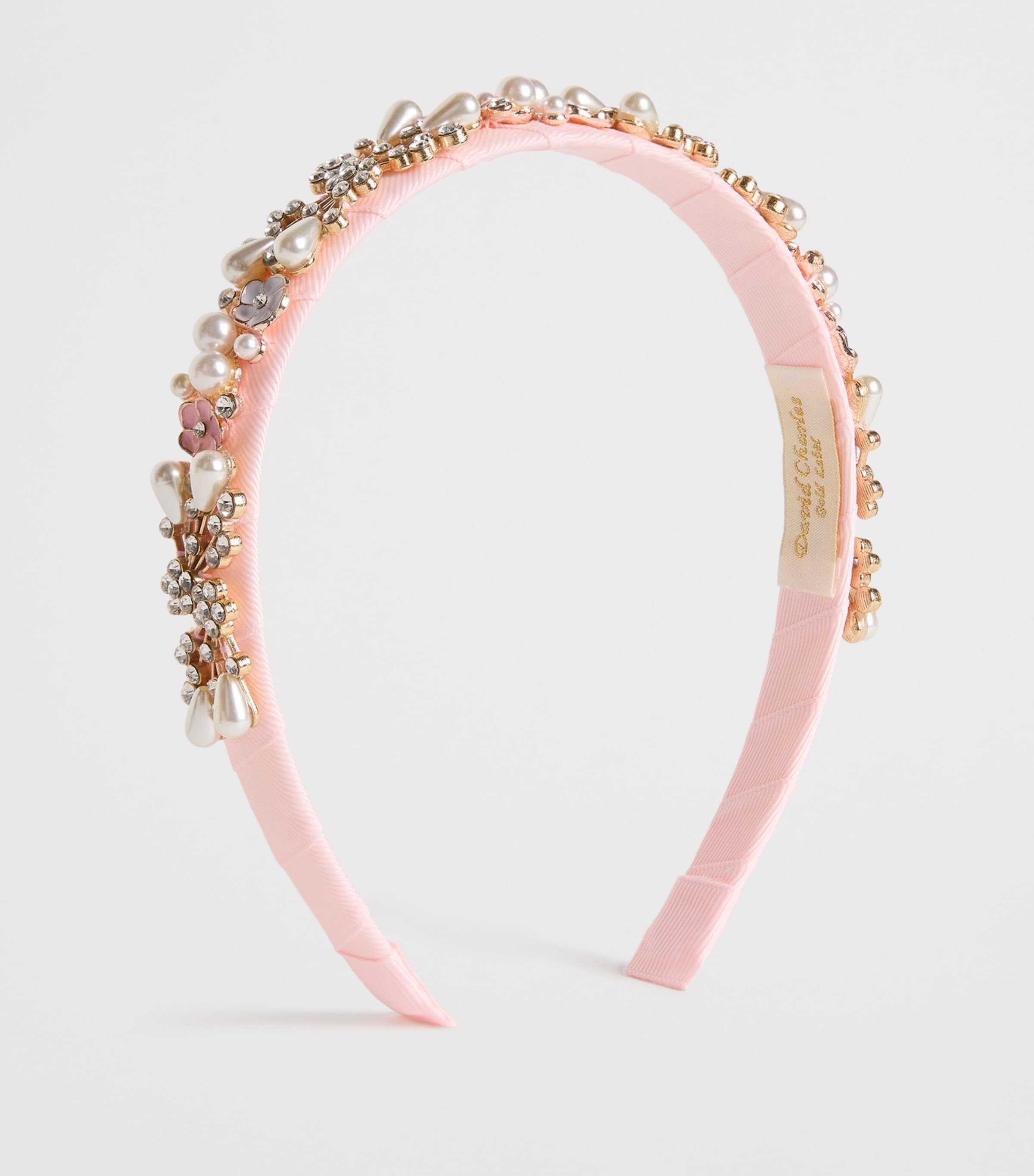 Diamanté and Faux Pearl-Embellished Headband X-PINK Image 2