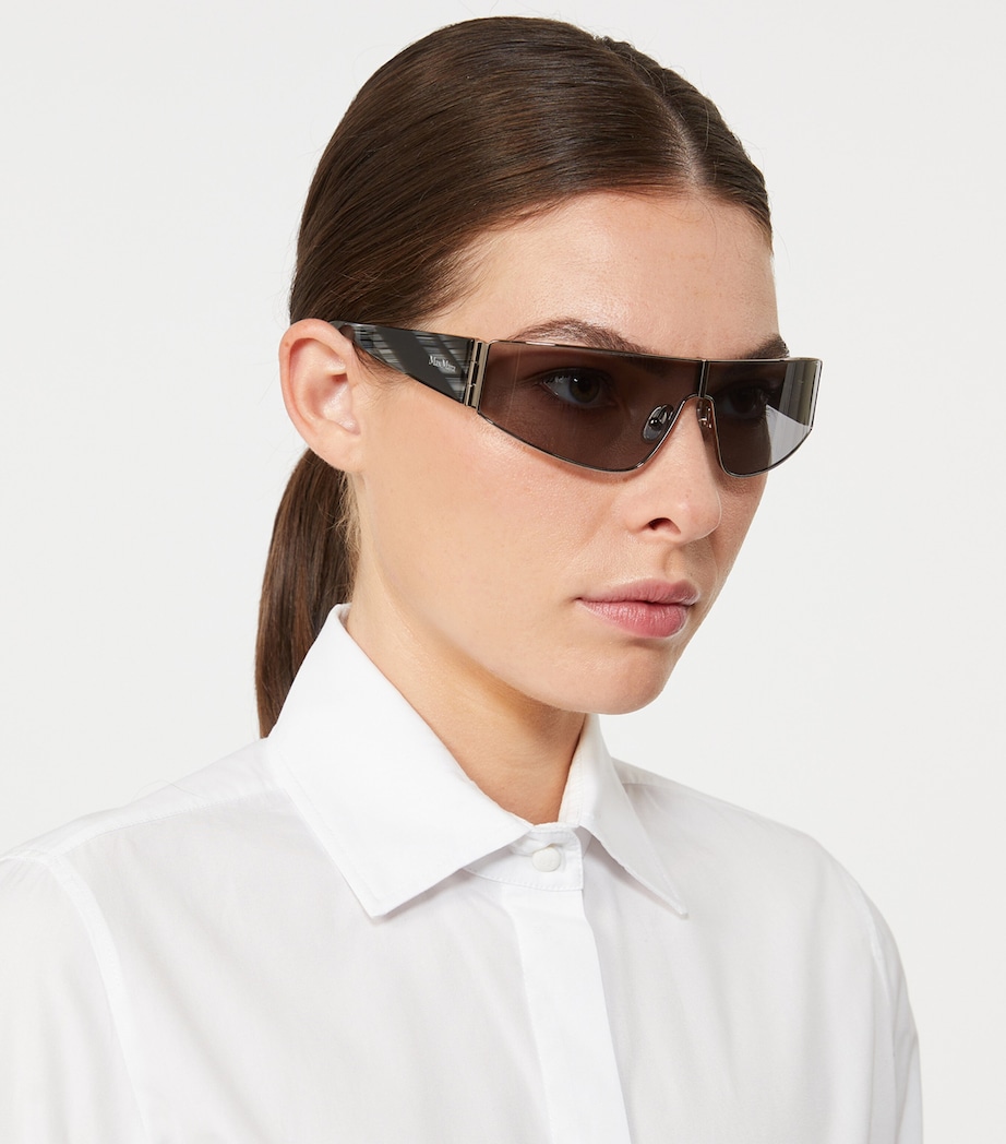 Metal Shield Sunglasses BLACK Image 2