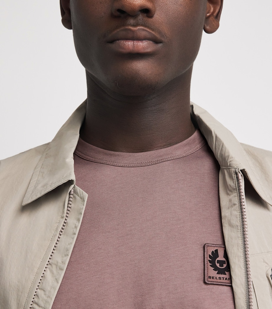 Belstaff Mens Cotton Logo-Applique T-Shirt Asphaltasplt Image 3