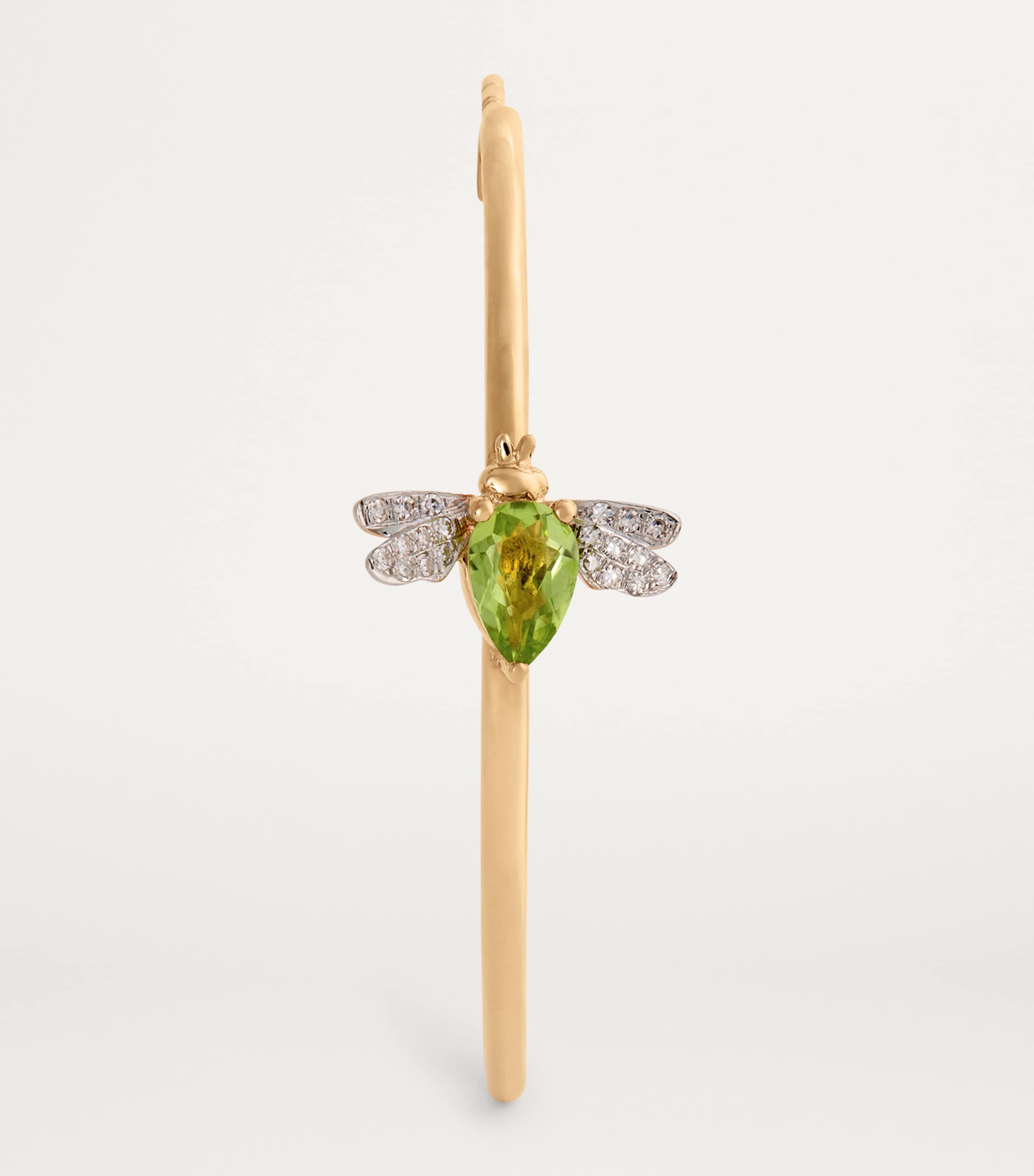 Mixed Gold, Diamond and Peridot Queen Bee Single Earring MIXED GOLD Image 3